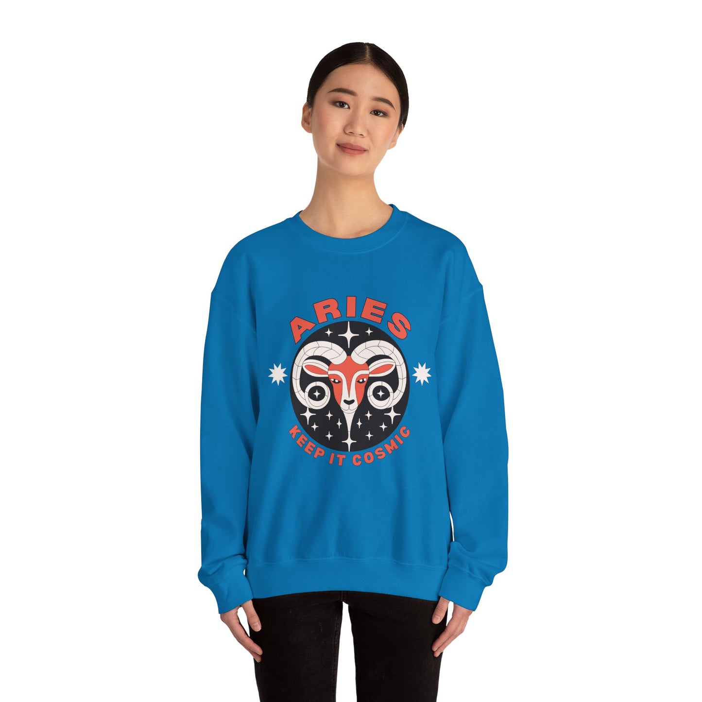 Keep It Cosmic - Retro Star Sign Astro Sweatshirt | Aries