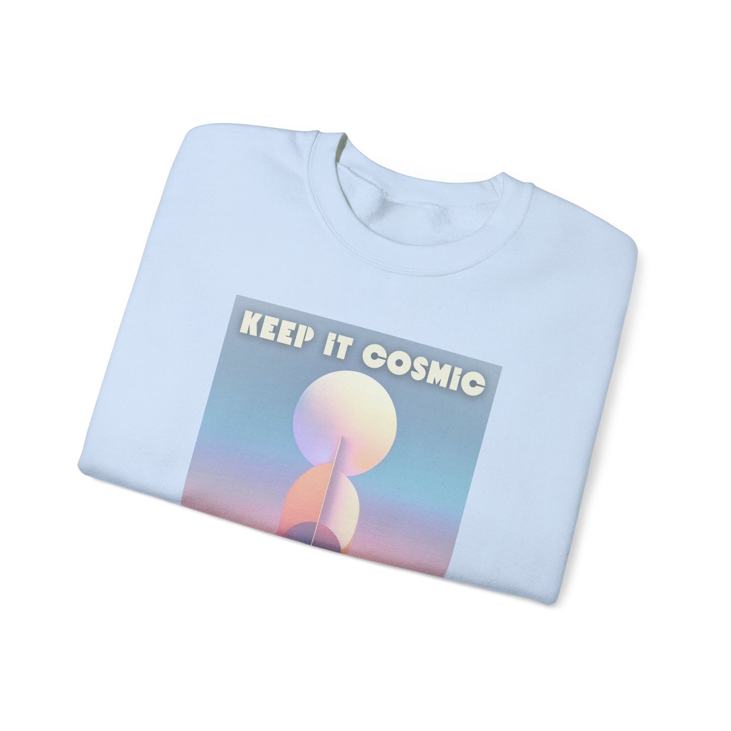 Keep It Cosmic Pastel Sweatshirt – Retro Celestial Aesthetic Crewneck