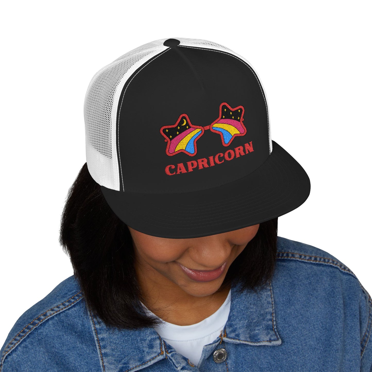 Retro Zodiac Sign Trucker Hat — Capricorn