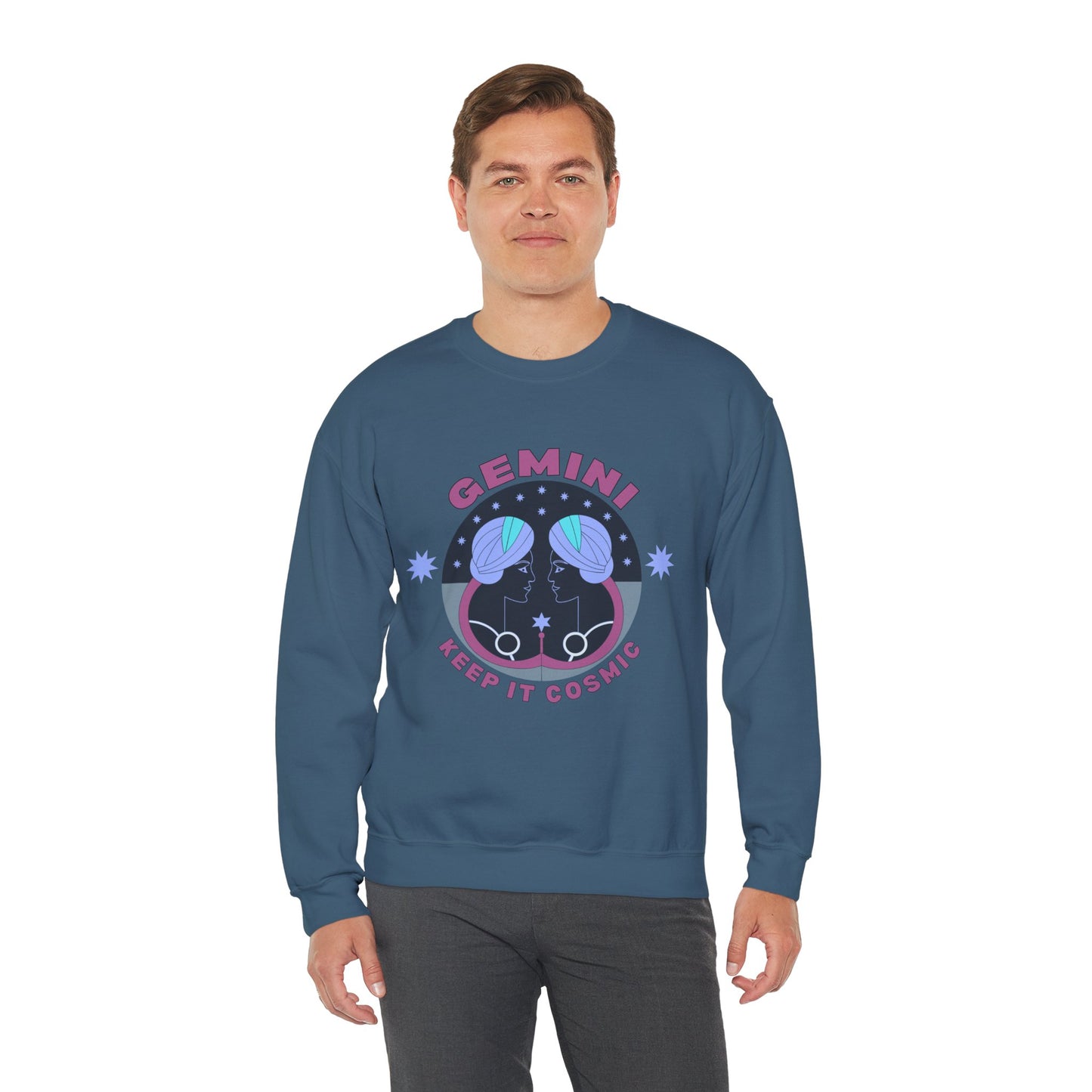 Keep It Cosmic - Retro Star Sign Astro Sweatshirt | Gemini
