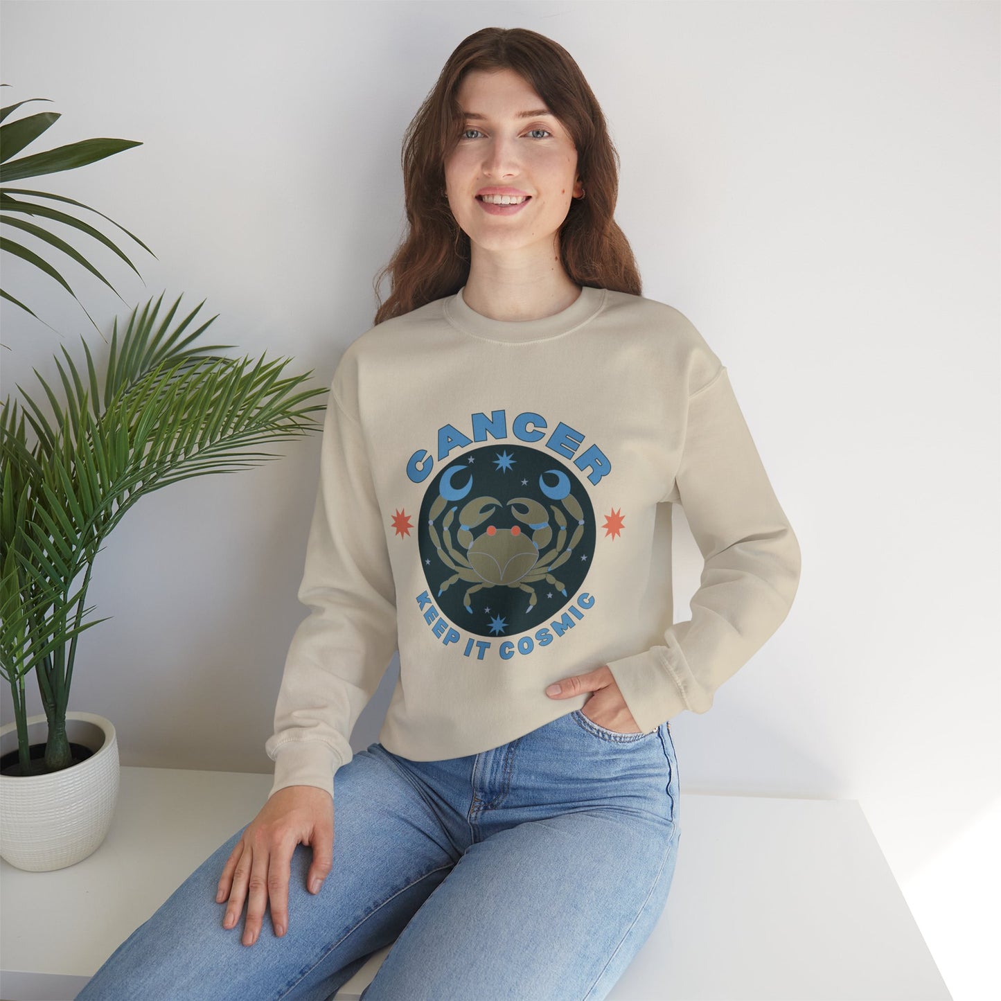 Keep It Cosmic - Retro Star Sign Astro Sweatshirt | Cancer