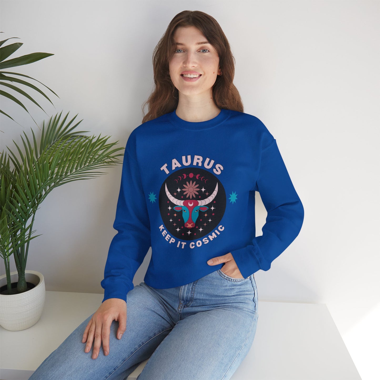 Keep It Cosmic - Retro Star Sign Astro Sweatshirt | Taurus