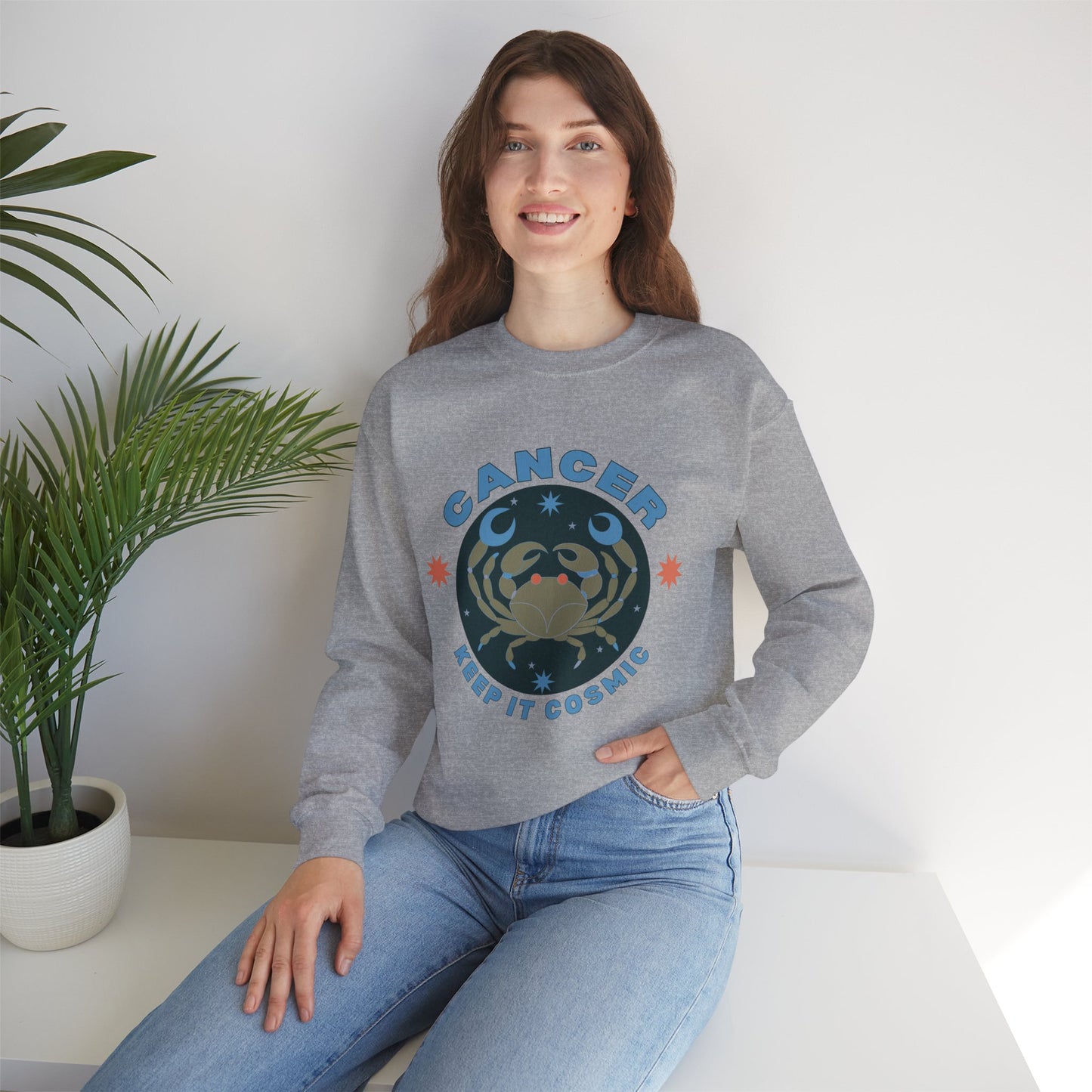 Keep It Cosmic - Retro Star Sign Astro Sweatshirt | Cancer