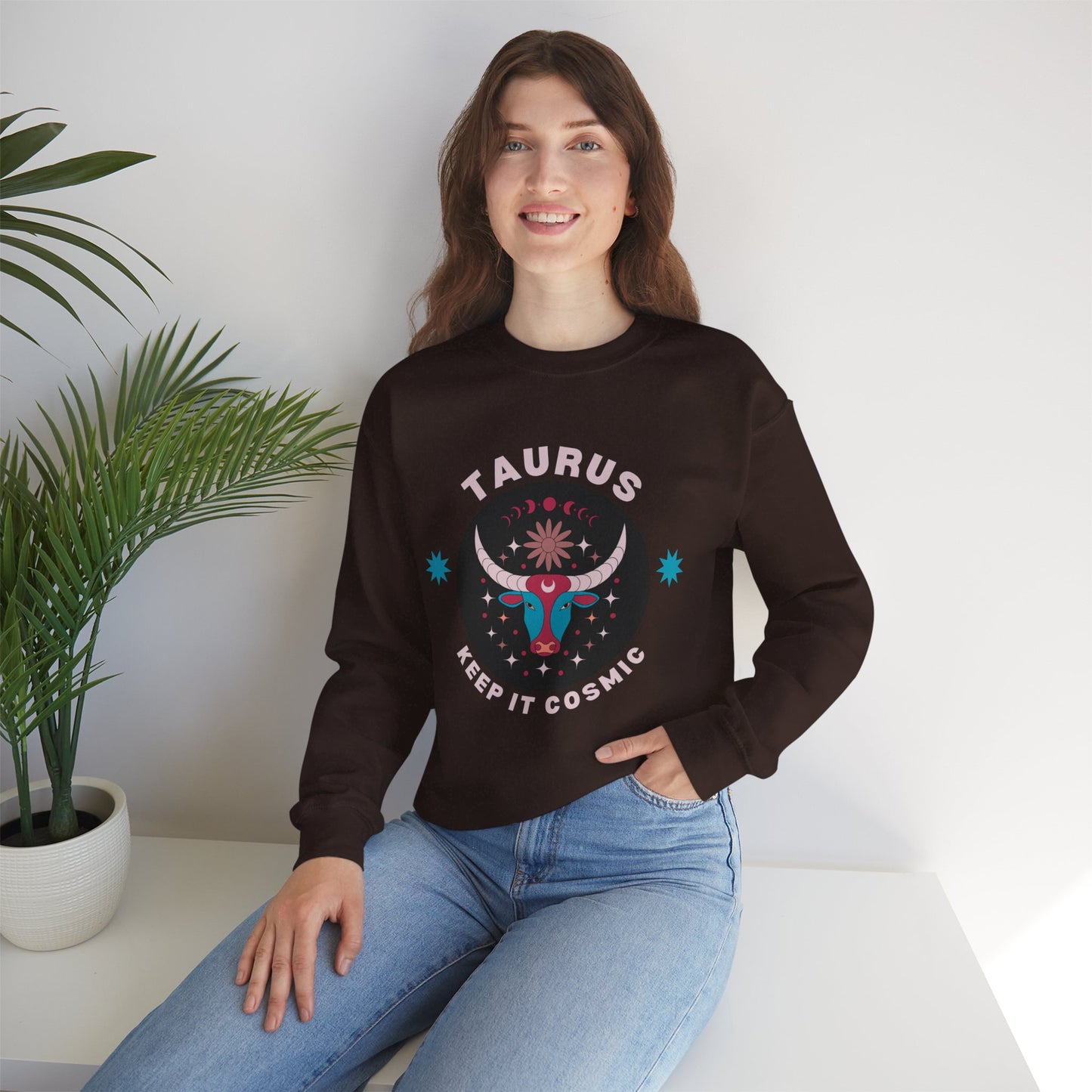 Keep It Cosmic - Retro Star Sign Astro Sweatshirt | Taurus