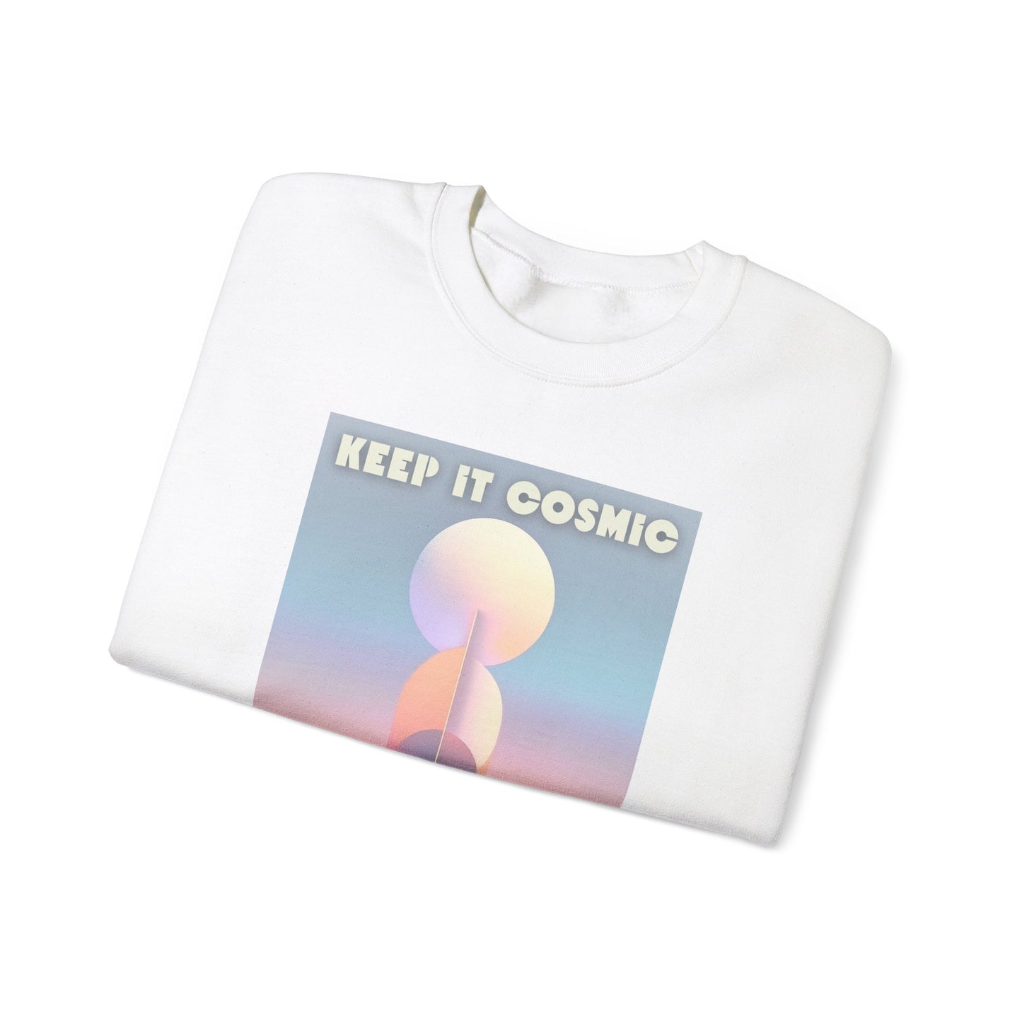 Keep It Cosmic Pastel Sweatshirt – Retro Celestial Aesthetic Crewneck