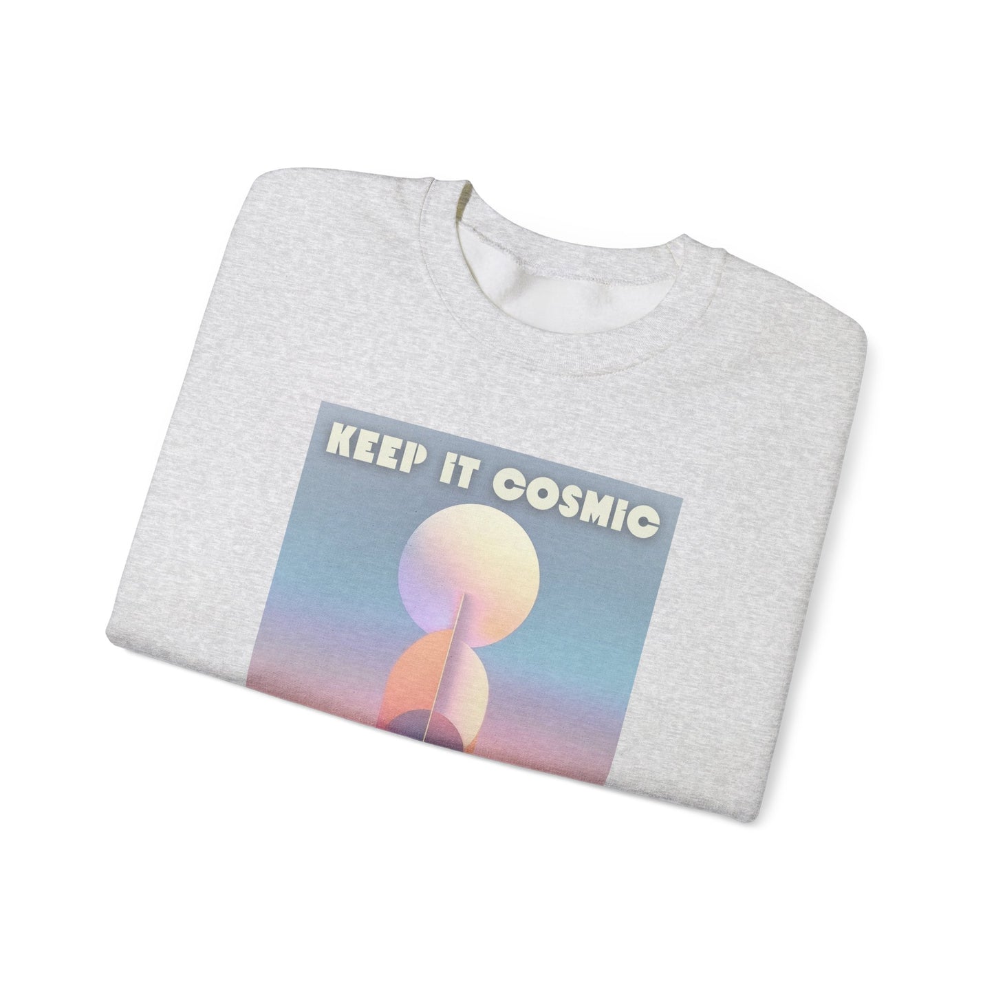 Keep It Cosmic Pastel Sweatshirt – Retro Celestial Aesthetic Crewneck