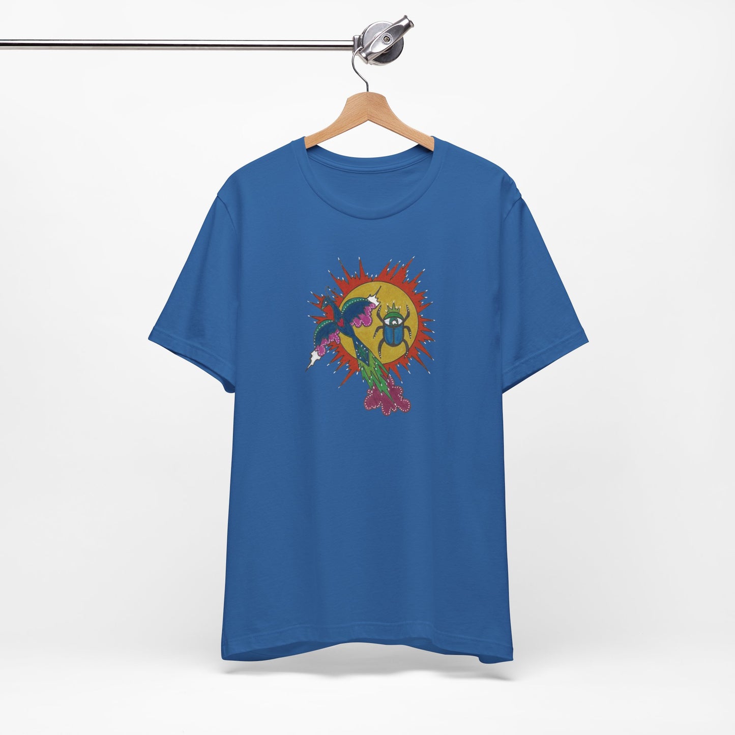 Integrate to Radiate Tee | Symbolic Solar Scarab Comic Art Shirt (Unisex)