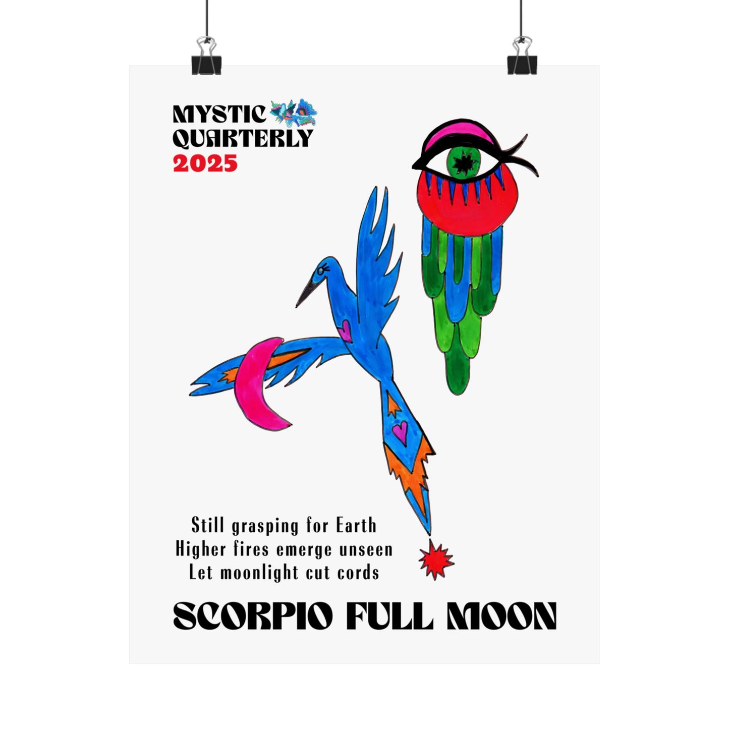 Scorpio Full Moon 2025 Art Print (With Affirmation)