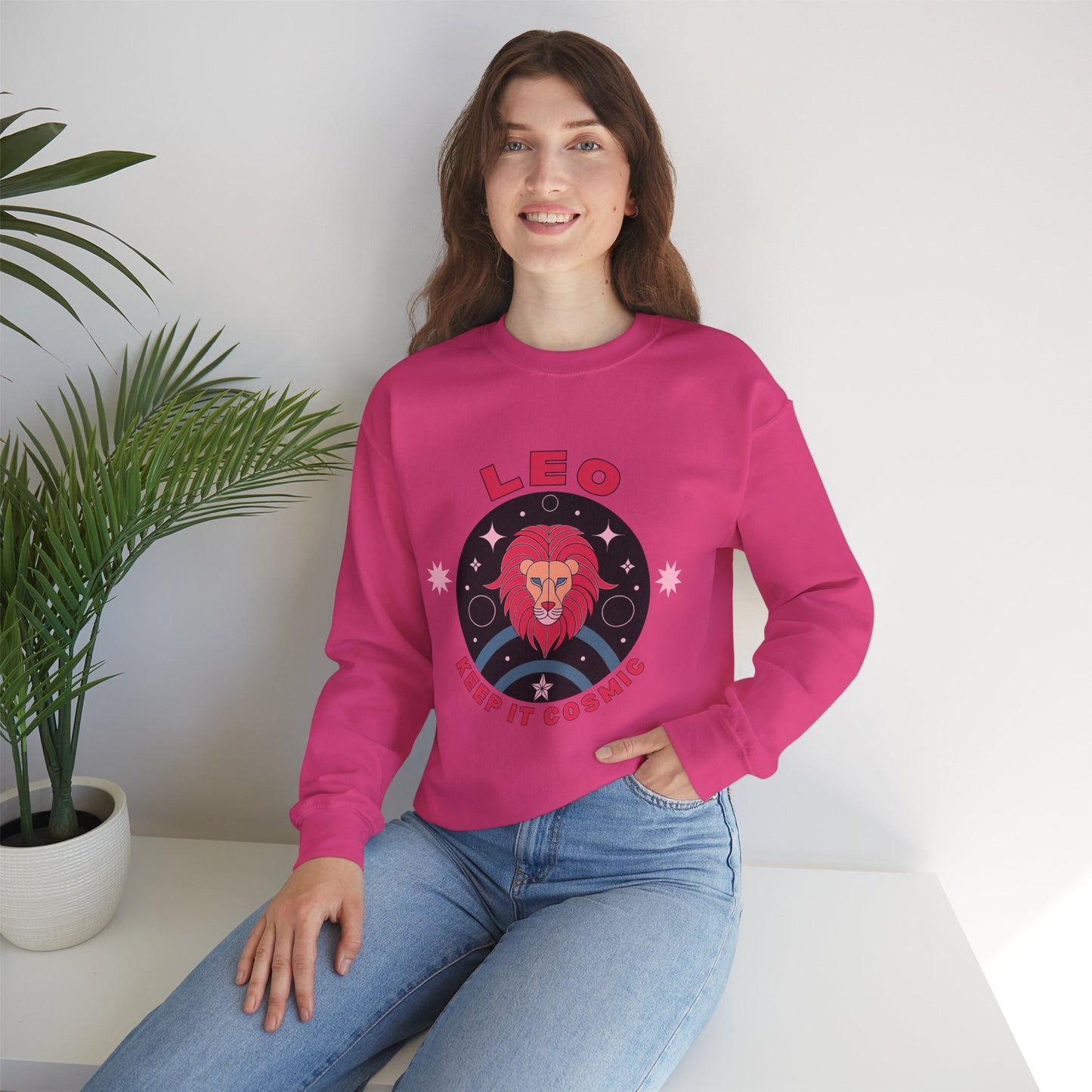 Keep It Cosmic - Retro Star Sign Astro Sweatshirt | Leo