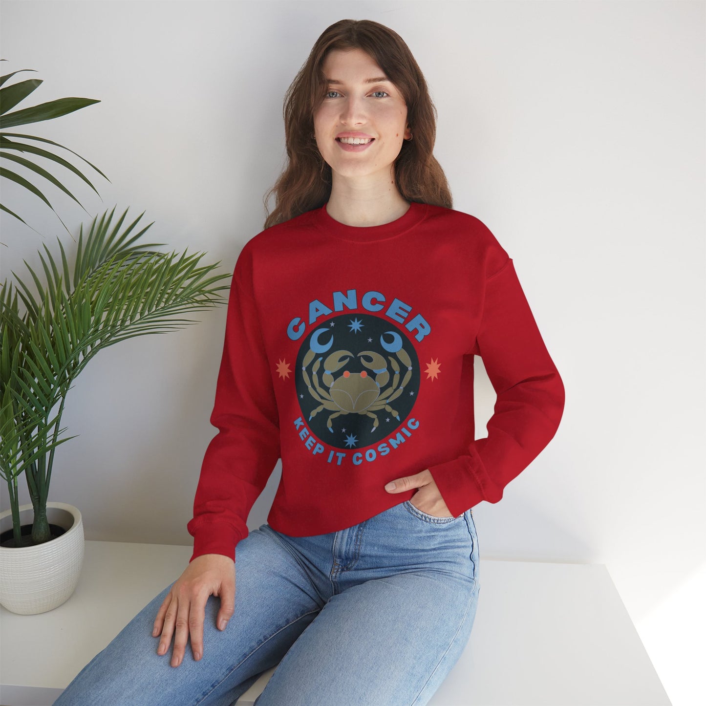 Keep It Cosmic - Retro Star Sign Astro Sweatshirt | Cancer