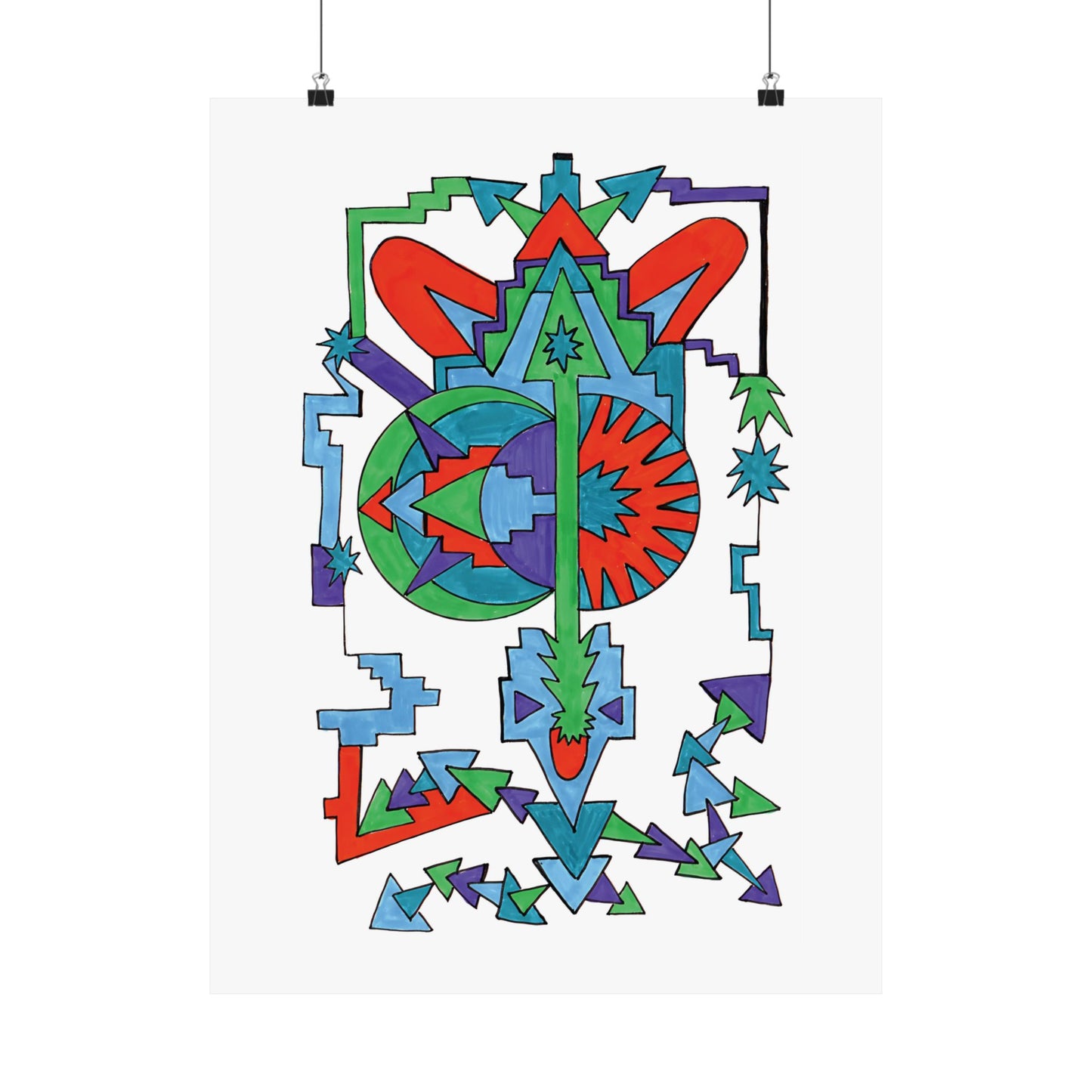 Arrow Light Geometric Abstract Art Print