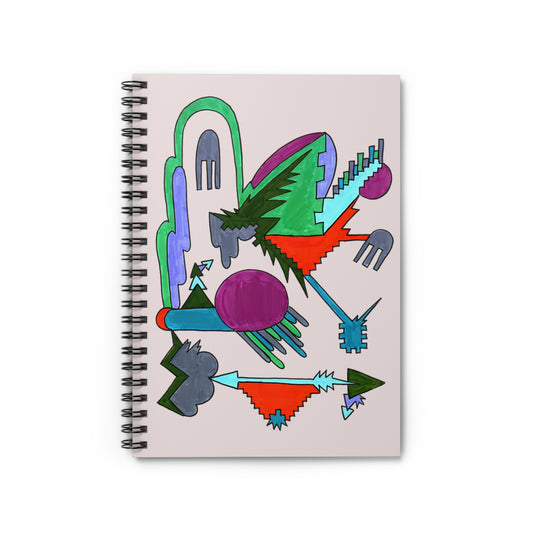 Directional Code | Hand-Drawn Glyph Spiral Notebook (6" x 8")