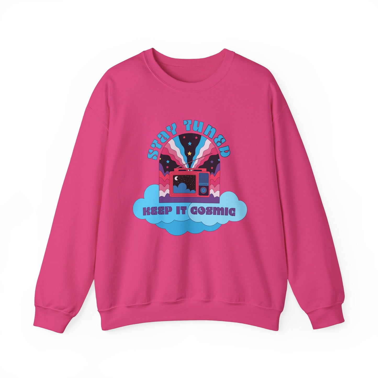 Stay Tuned Cosmic Retro Sweatshirt - Dreamglow Celestial Crewneck
