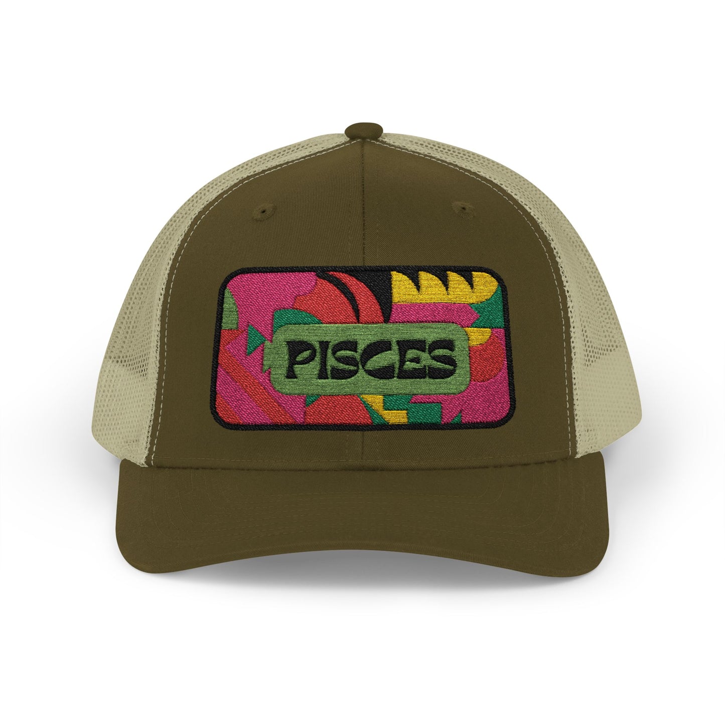 Pisces Trucker Hat - Retro Astrology Snapback Cap - Embroidered Horoscope Hat