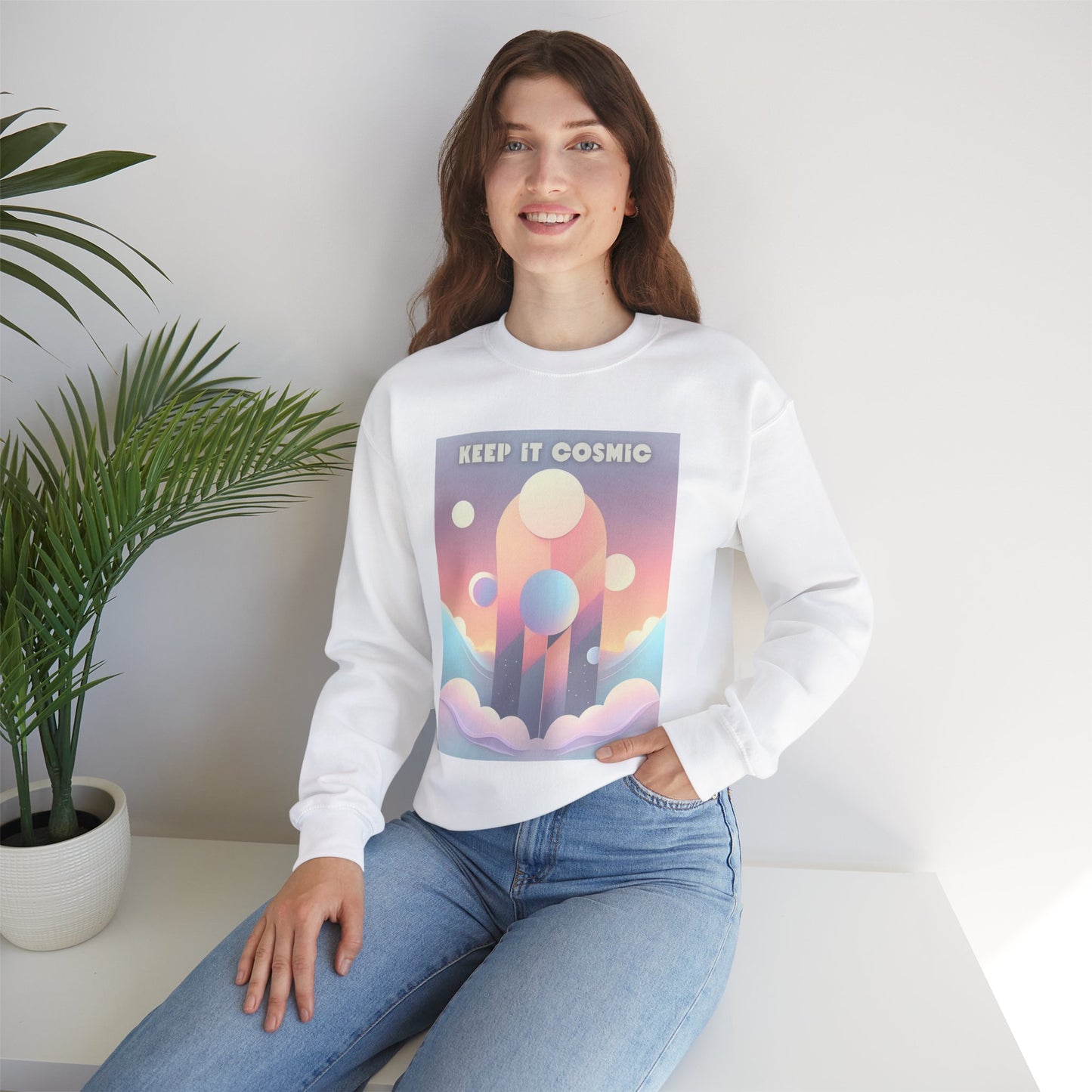 Pastel Cosmos Sweatshirt – Keep It Cosmic Celestial Aesthetic Crewneck