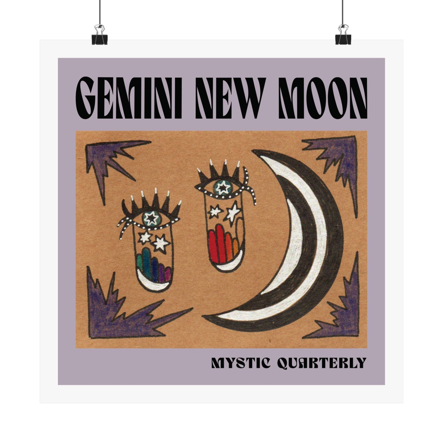 Gemini New Moon | Eyes of the Unknown | Psychedelic Moon Art Print