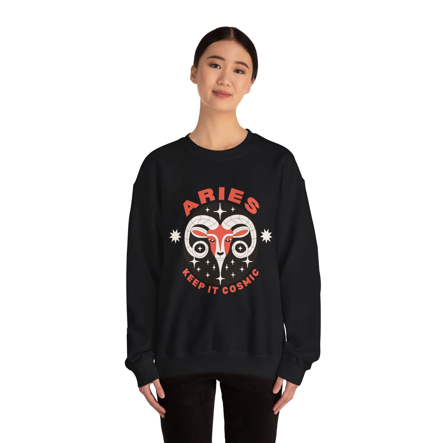 Keep It Cosmic - Retro Star Sign Astro Sweatshirt | Aries