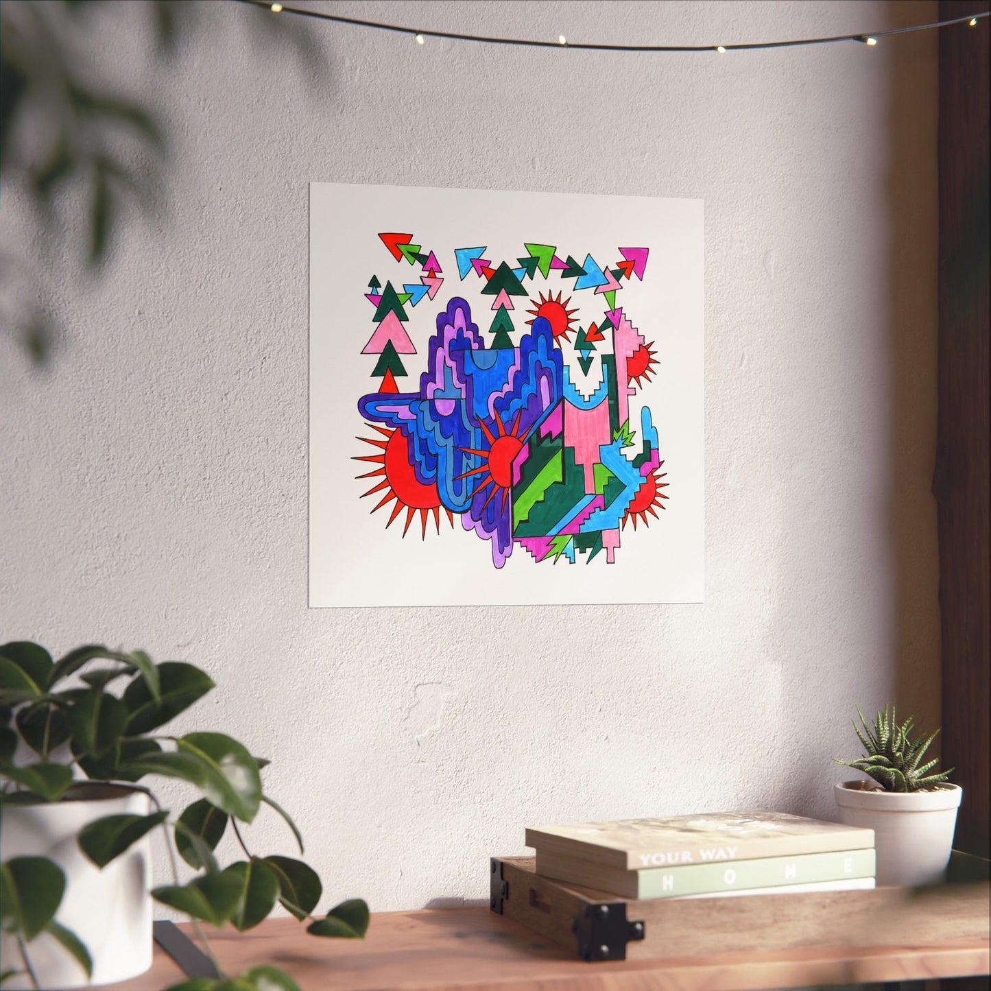 Many Suns Abstract Geometric Art Print