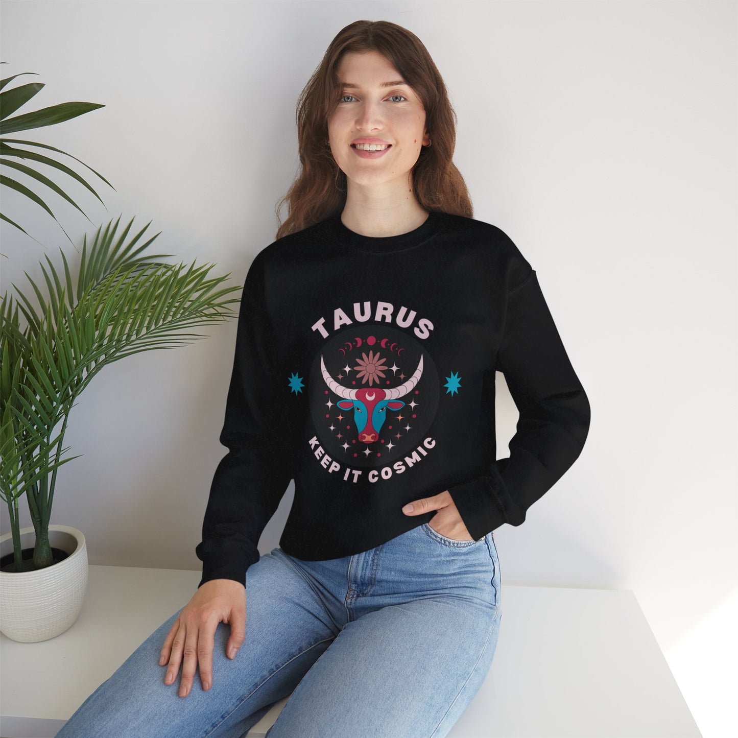 Keep It Cosmic - Retro Star Sign Astro Sweatshirt | Taurus