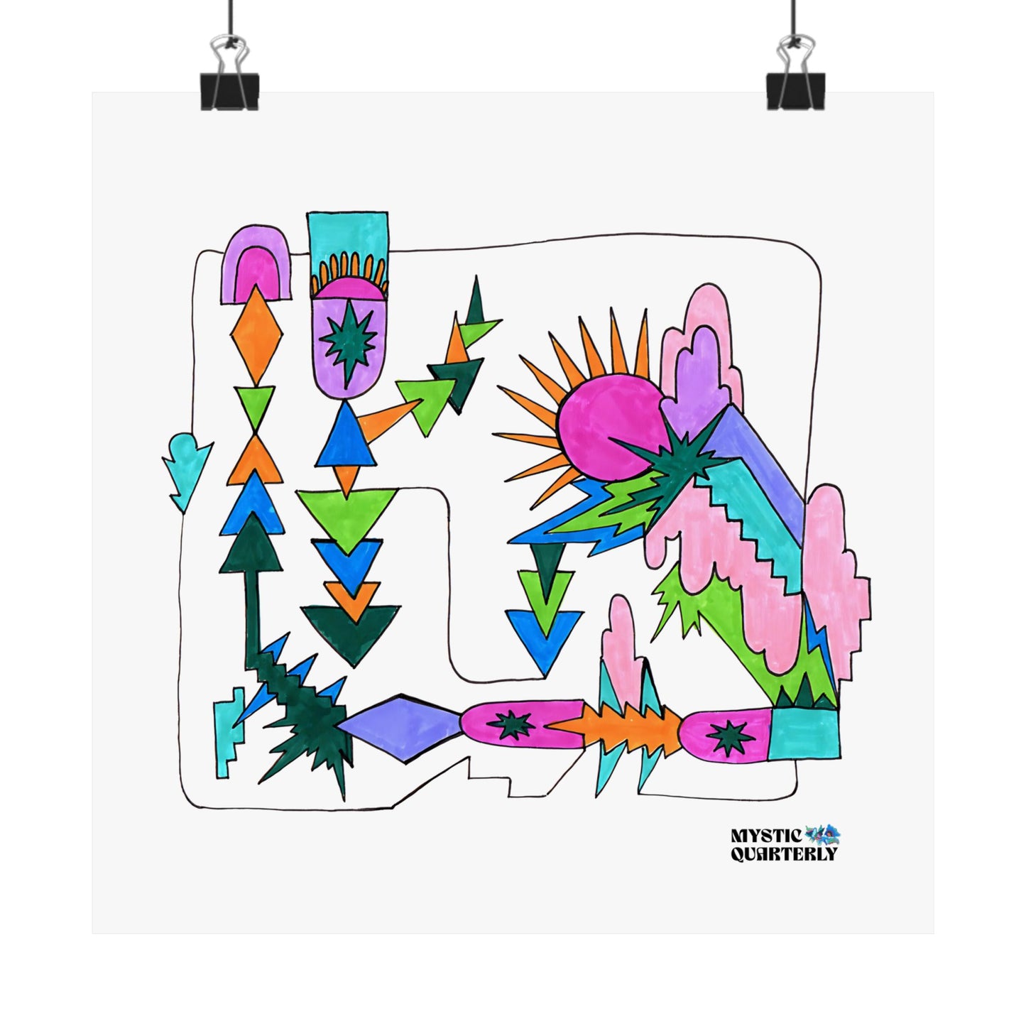 Solar Circuits Abstract Maximalist Art Print