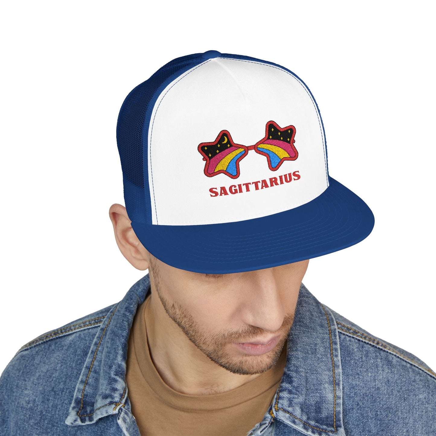 Retro Zodiac Sign Trucker Hat — Sagittarius
