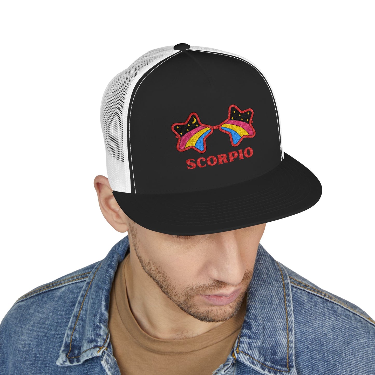 Retro Zodiac Sign Trucker Hat — Scorpio