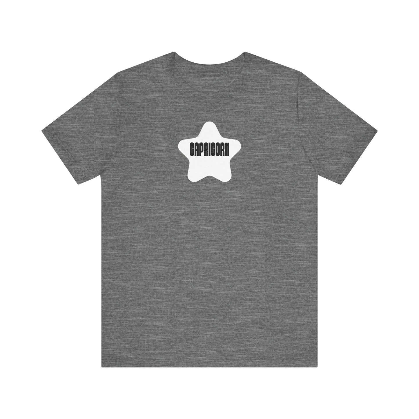Capricorn Dark Mode Star Tee – White Star Capricorn Zodiac T-Shirt