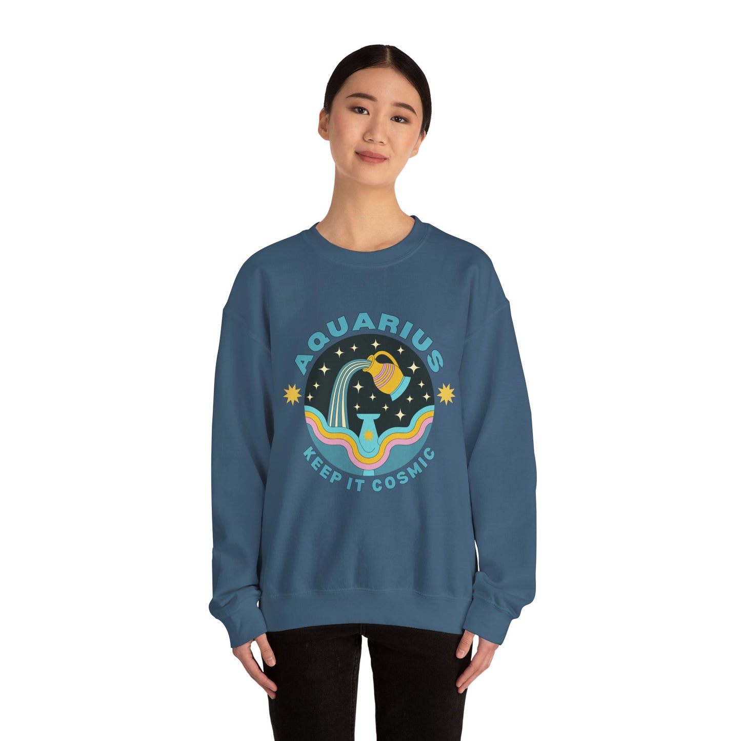Keep It Cosmic - Retro Star Sign Astro Sweatshirt | Aquarius