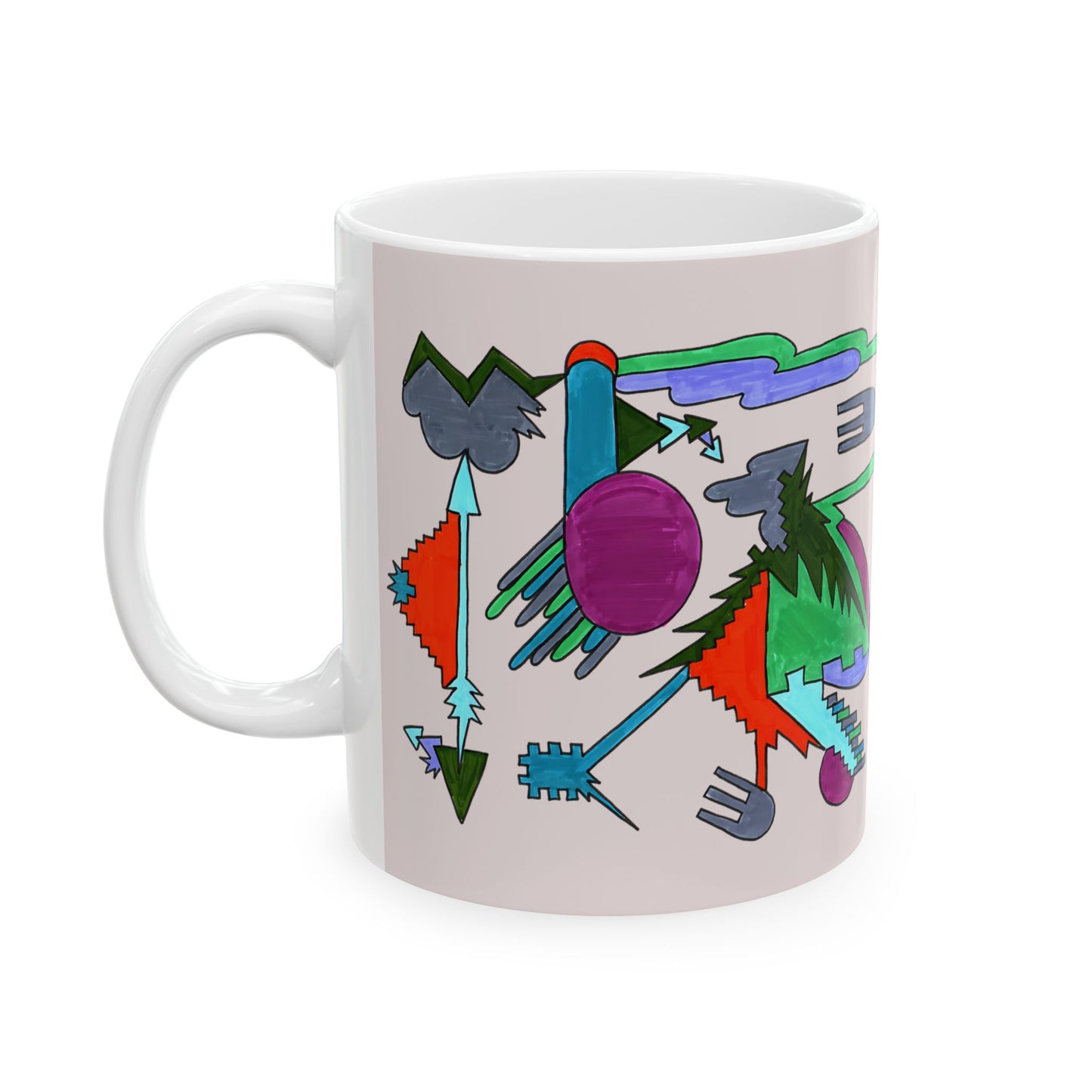 Directional Code | Abstract Glyph Ceramic Mug (11oz / 15oz)
