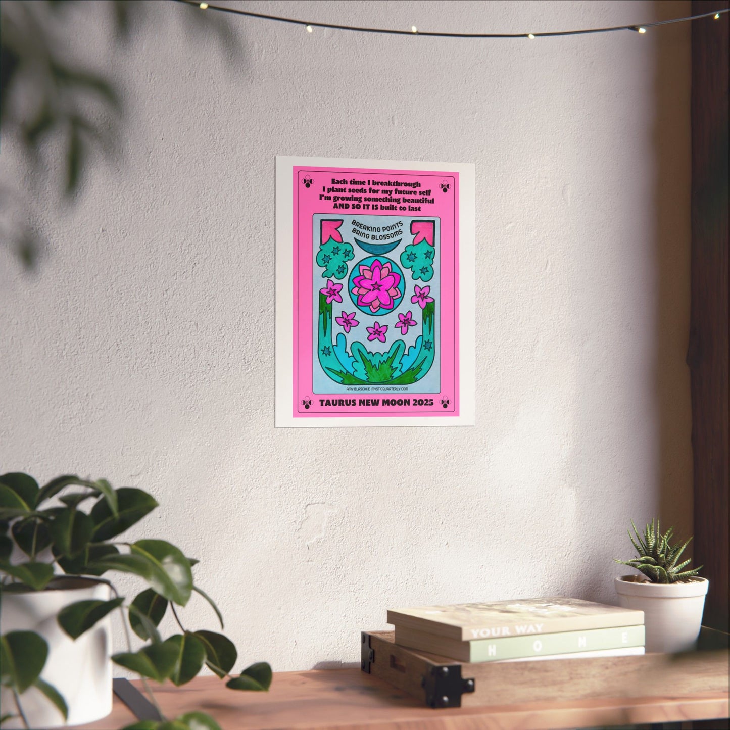 Taurus New Moon 2025 Art Print — With Affirmation
