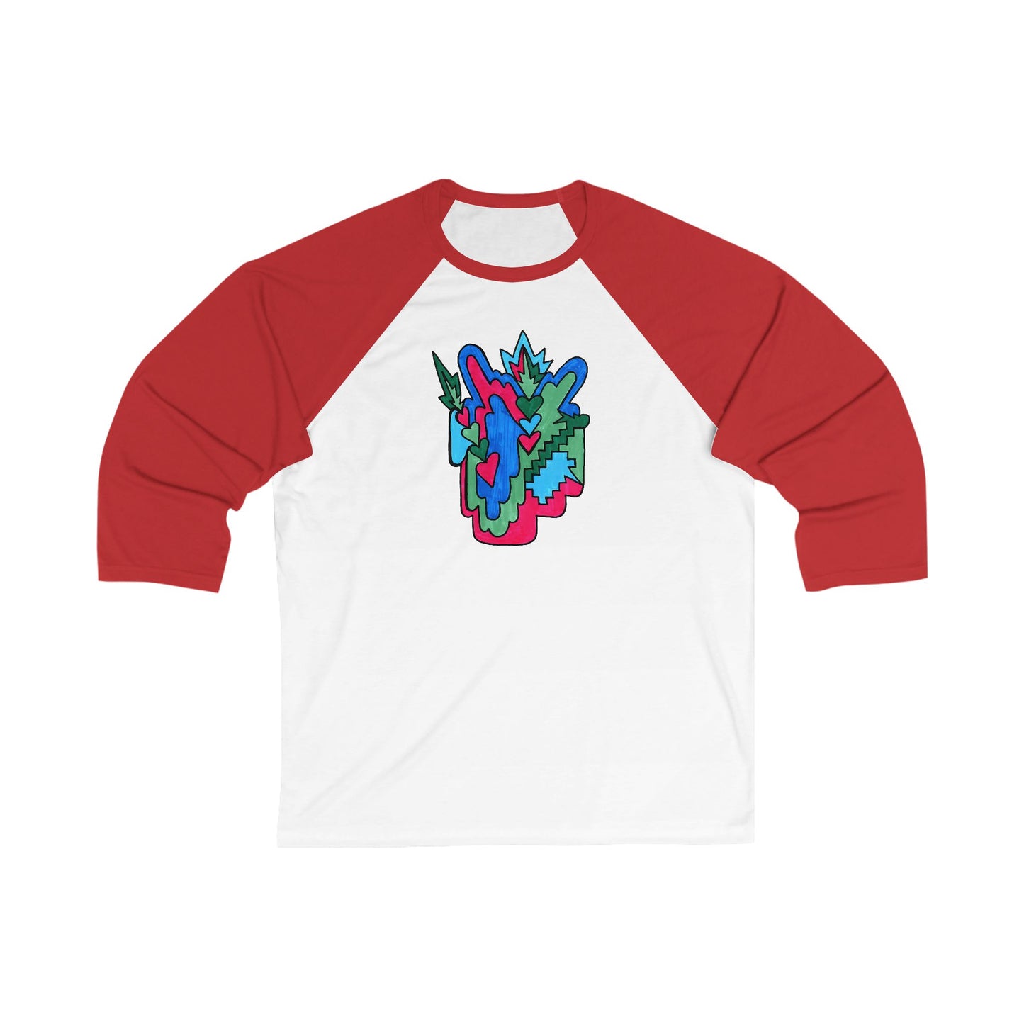 Electric Bloom | Unisex Abstract Art Baseball Tee