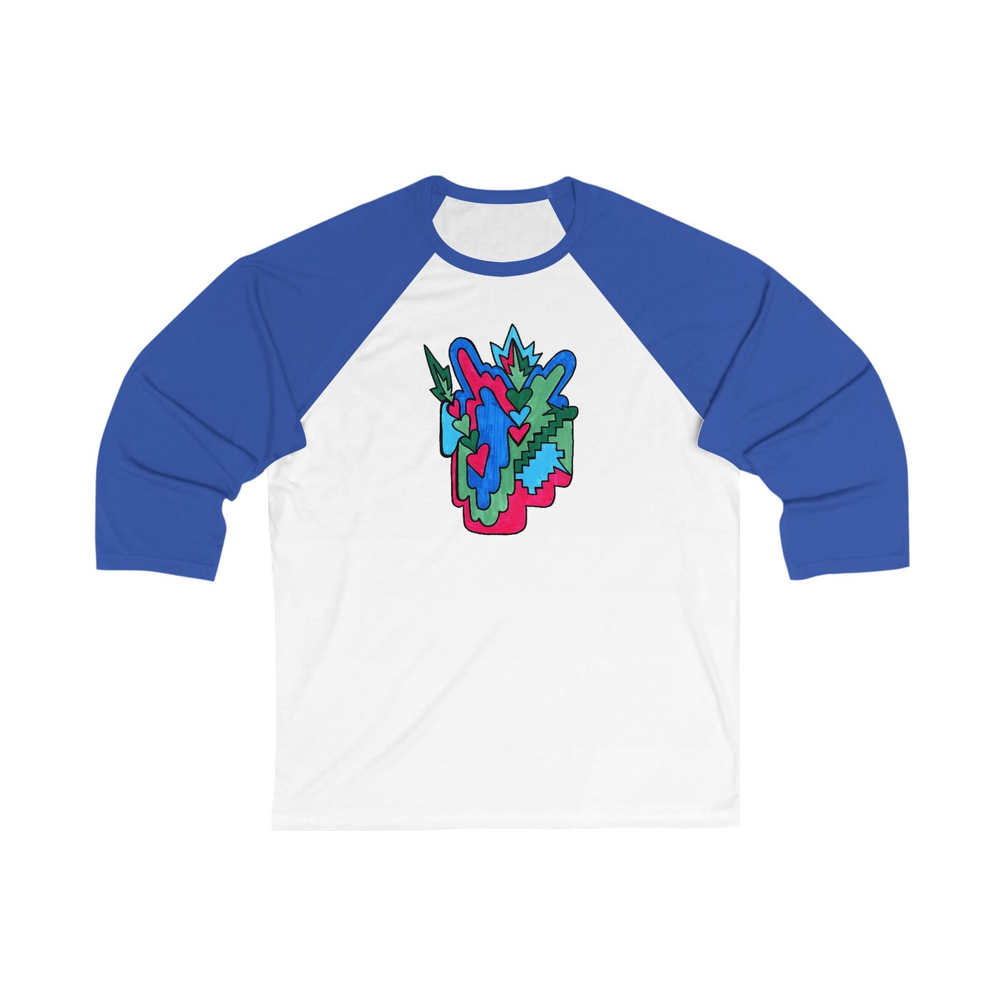 Electric Bloom | Unisex Abstract Art Baseball Tee