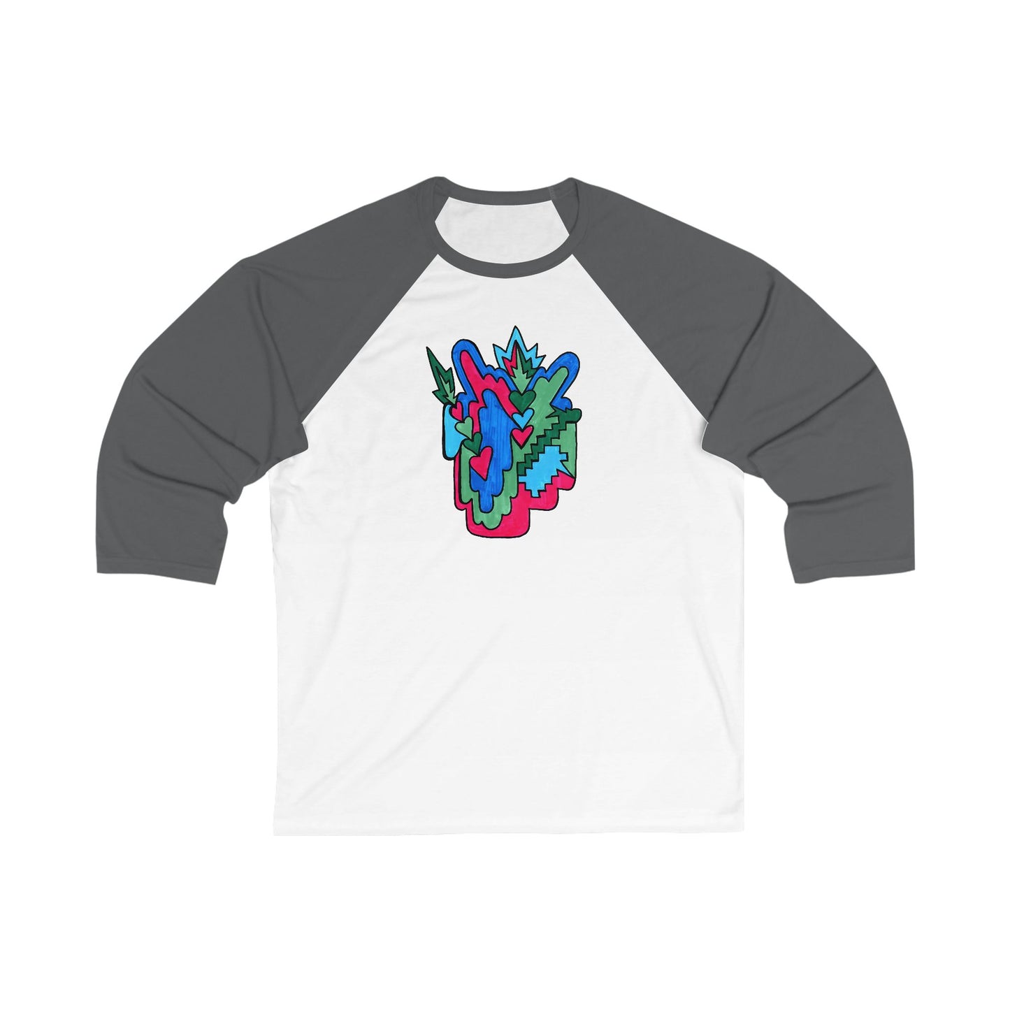 Electric Bloom | Unisex Abstract Art Baseball Tee