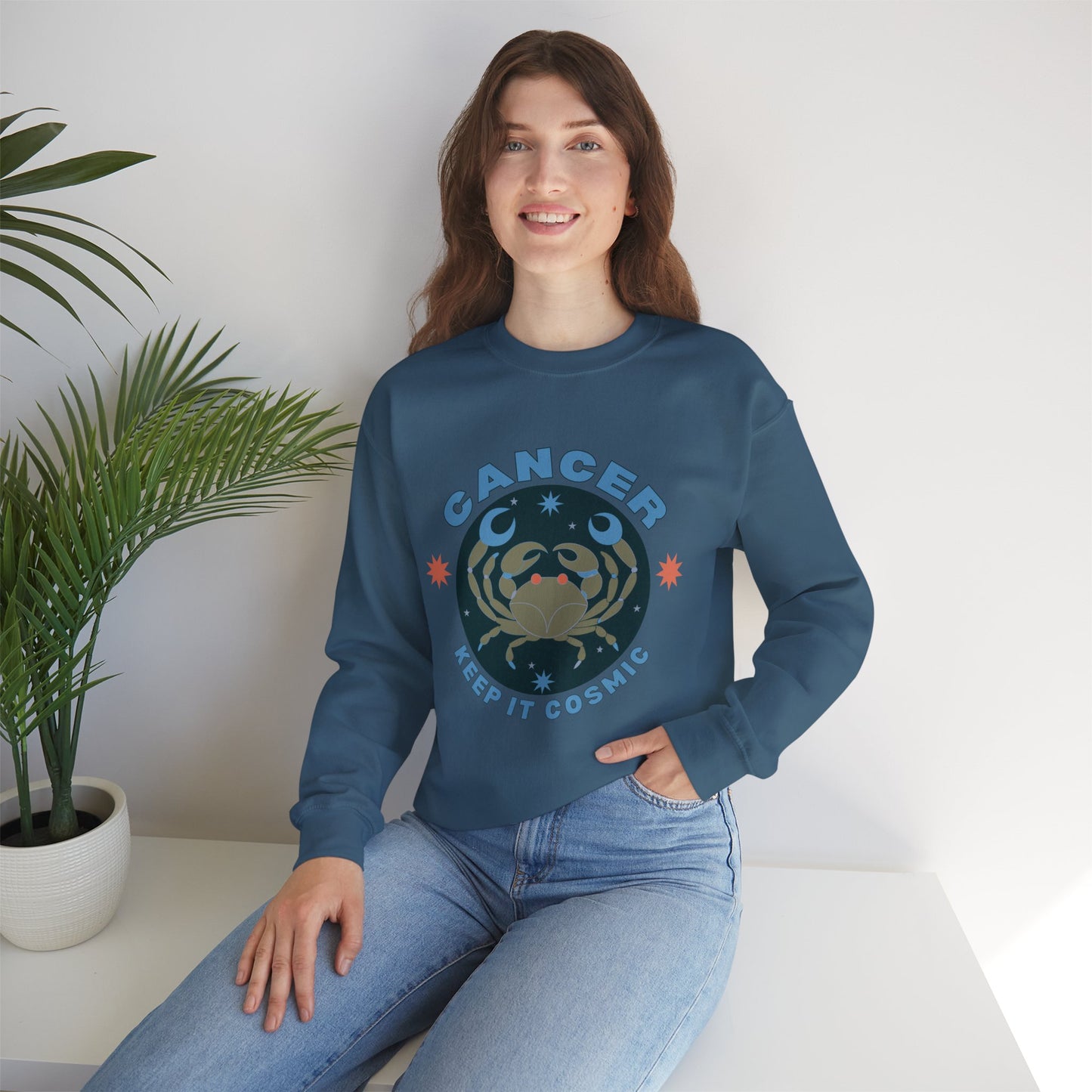 Keep It Cosmic - Retro Star Sign Astro Sweatshirt | Cancer
