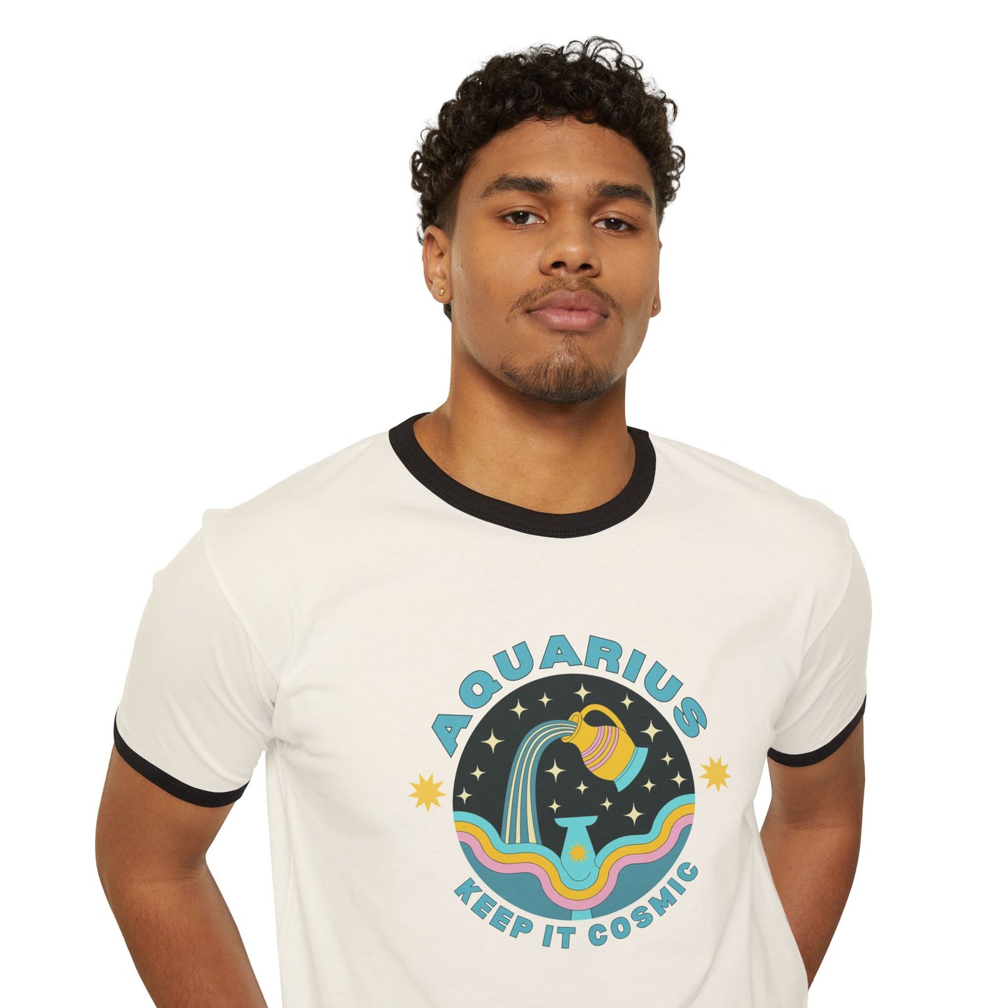 Keep it Cosmic Astrology Retro Ringer Tee — Aquarius Zodiac T-Shirt