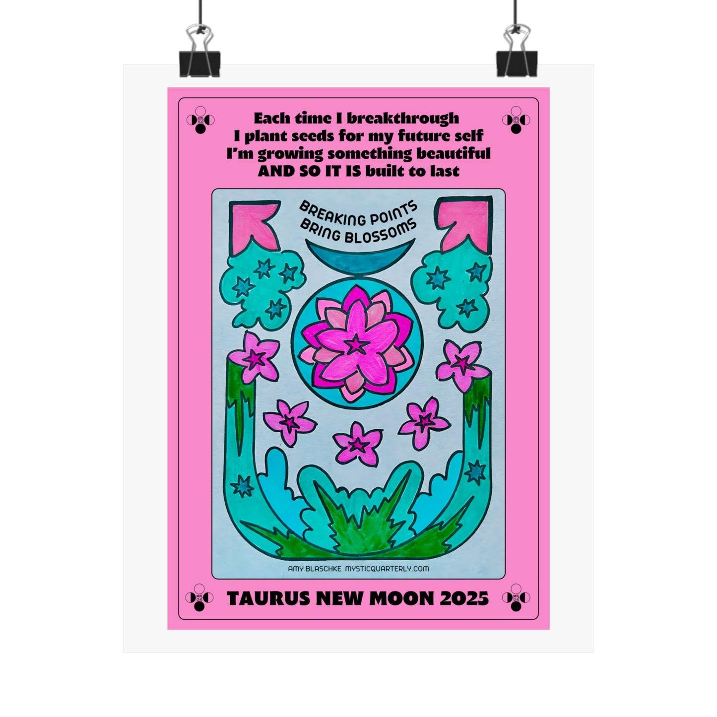 Taurus New Moon 2025 Art Print — With Affirmation