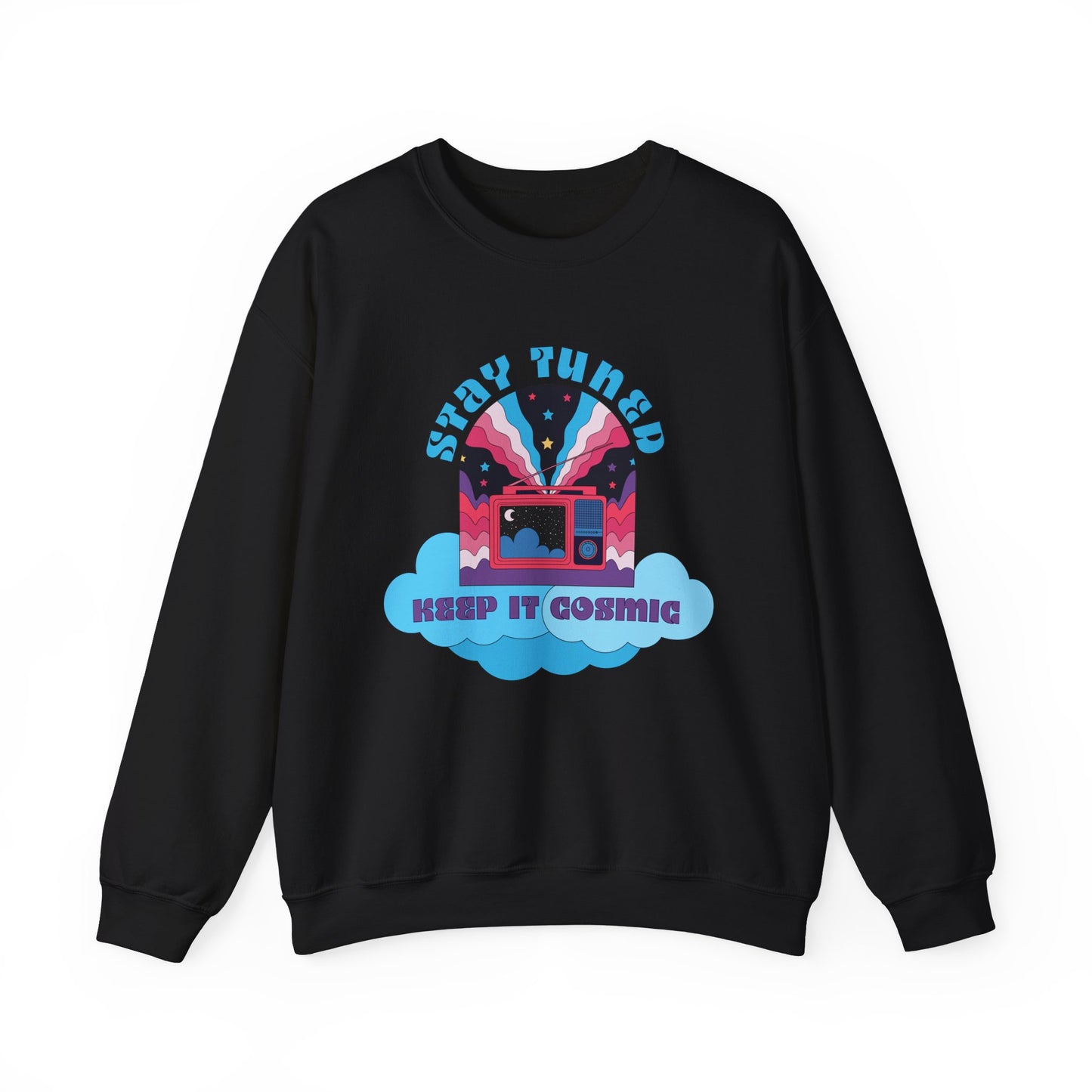 Stay Tuned Cosmic Retro Sweatshirt - Dreamglow Celestial Crewneck