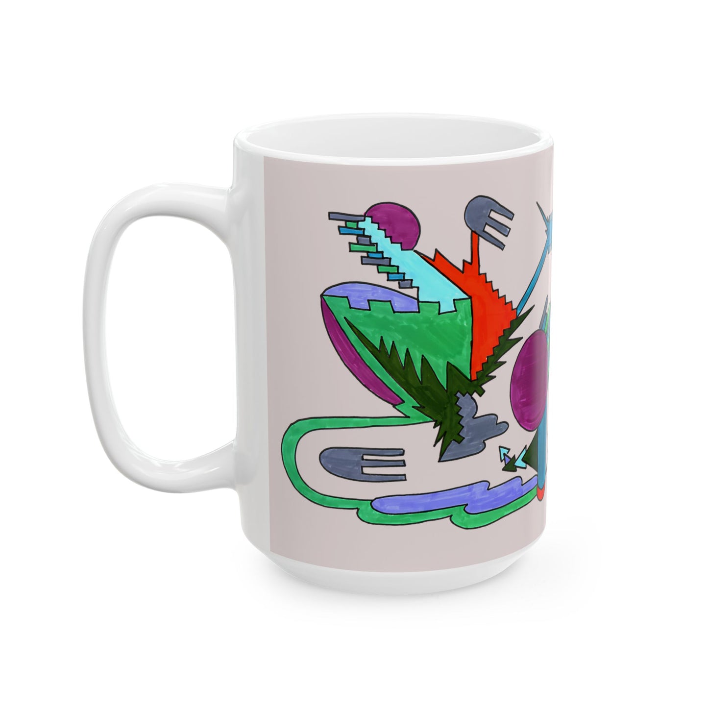 Directional Code | Abstract Glyph Ceramic Mug (11oz / 15oz)