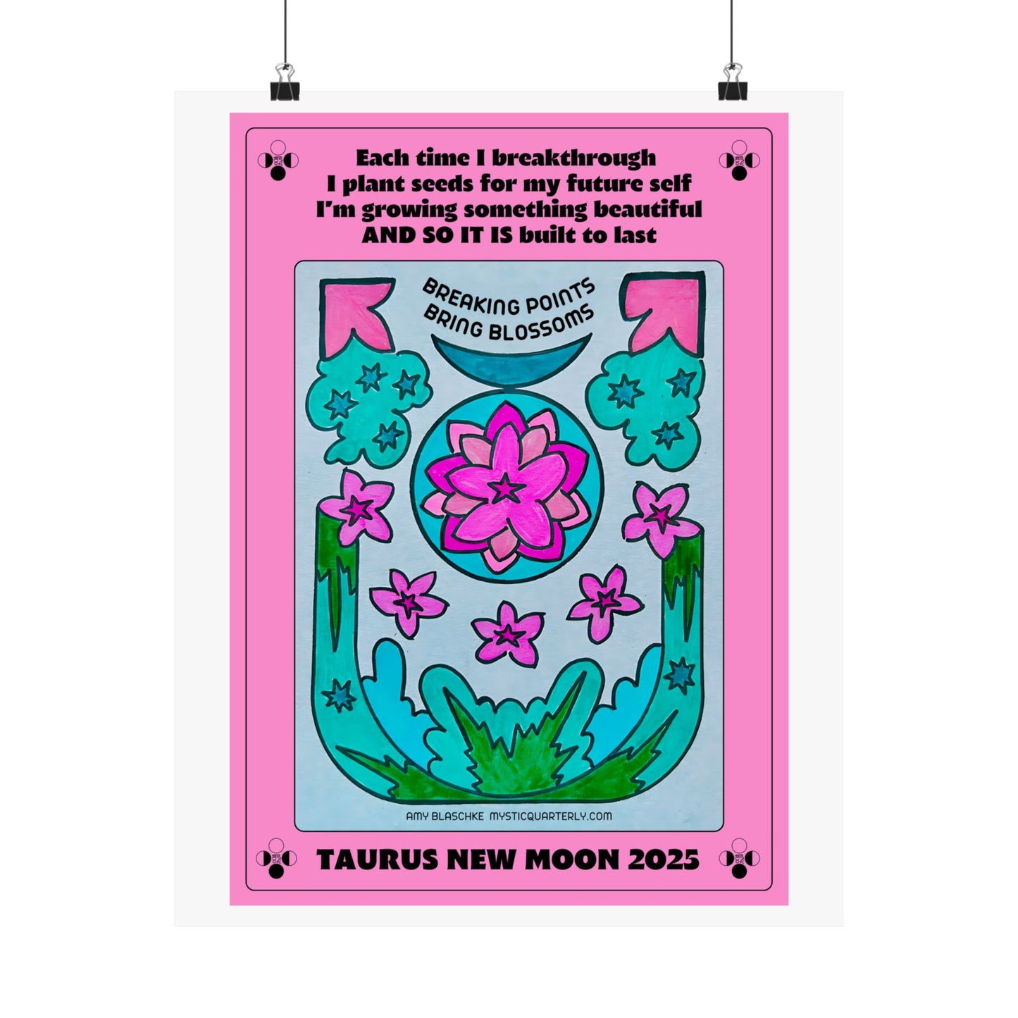 Taurus New Moon 2025 Art Print — With Affirmation