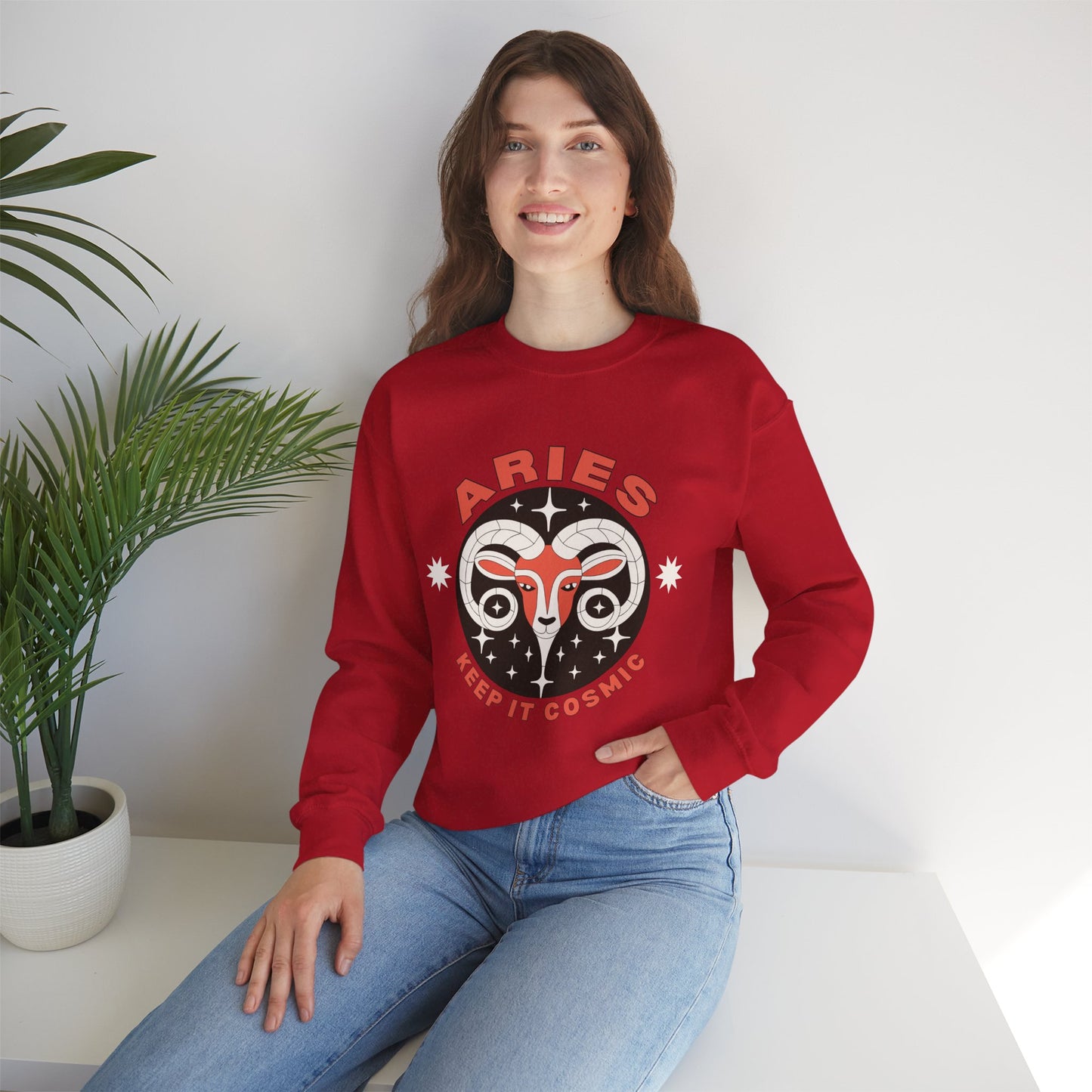 Keep It Cosmic - Retro Star Sign Astro Sweatshirt | Aries