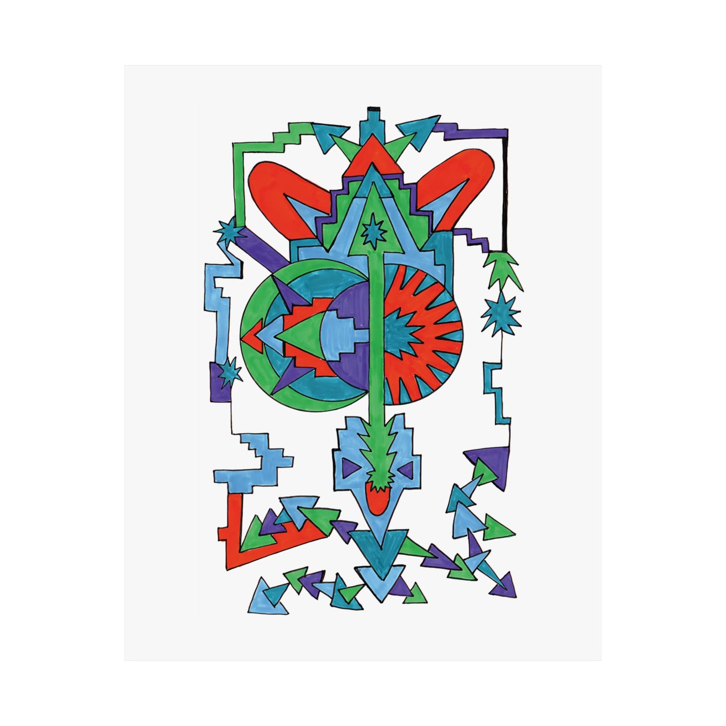 Arrow Light Geometric Abstract Art Print