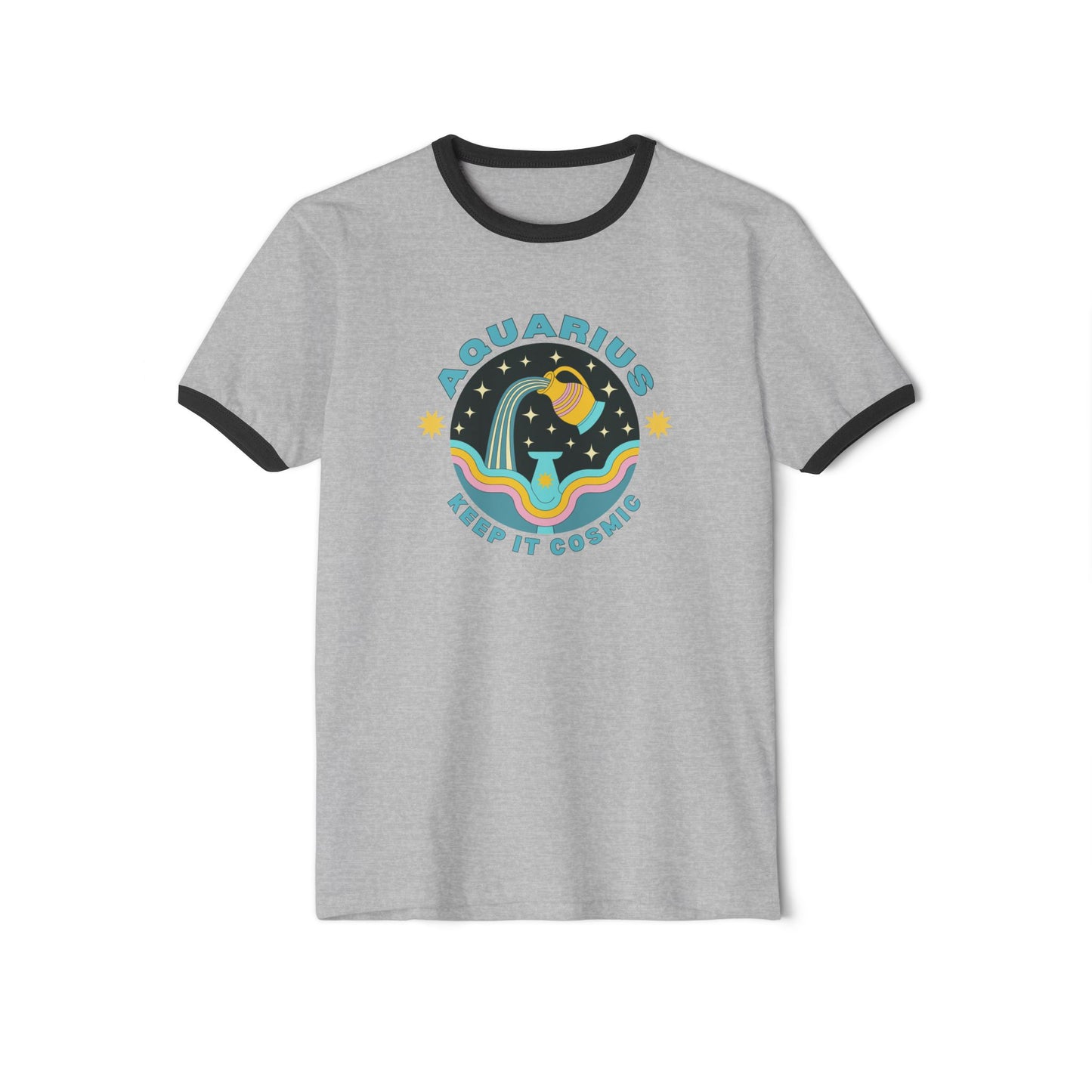 Keep it Cosmic Astrology Retro Ringer Tee — Aquarius Zodiac T-Shirt