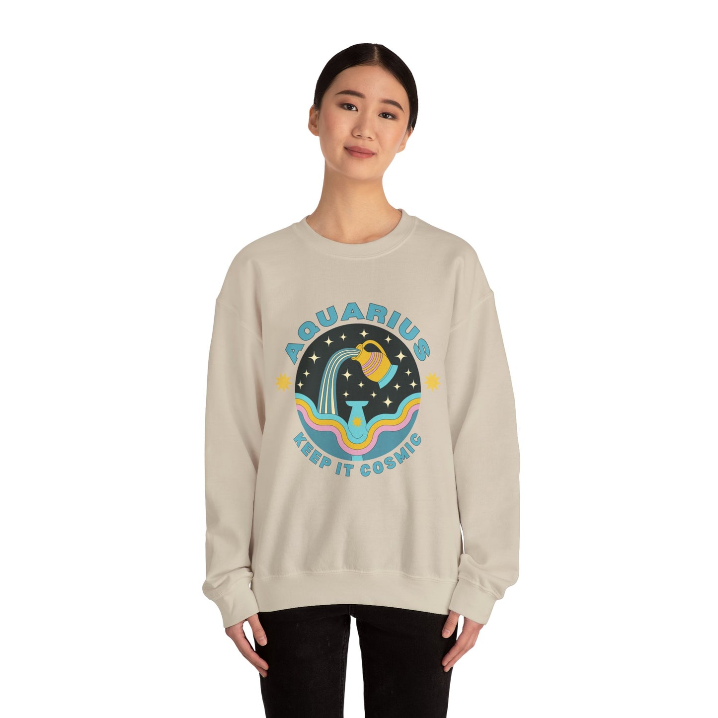 Keep It Cosmic - Retro Star Sign Astro Sweatshirt | Aquarius