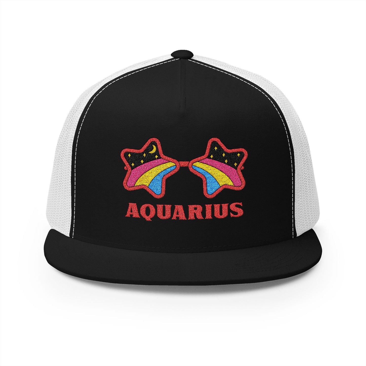 Retro Zodiac Sign Trucker Hat — Aquarius