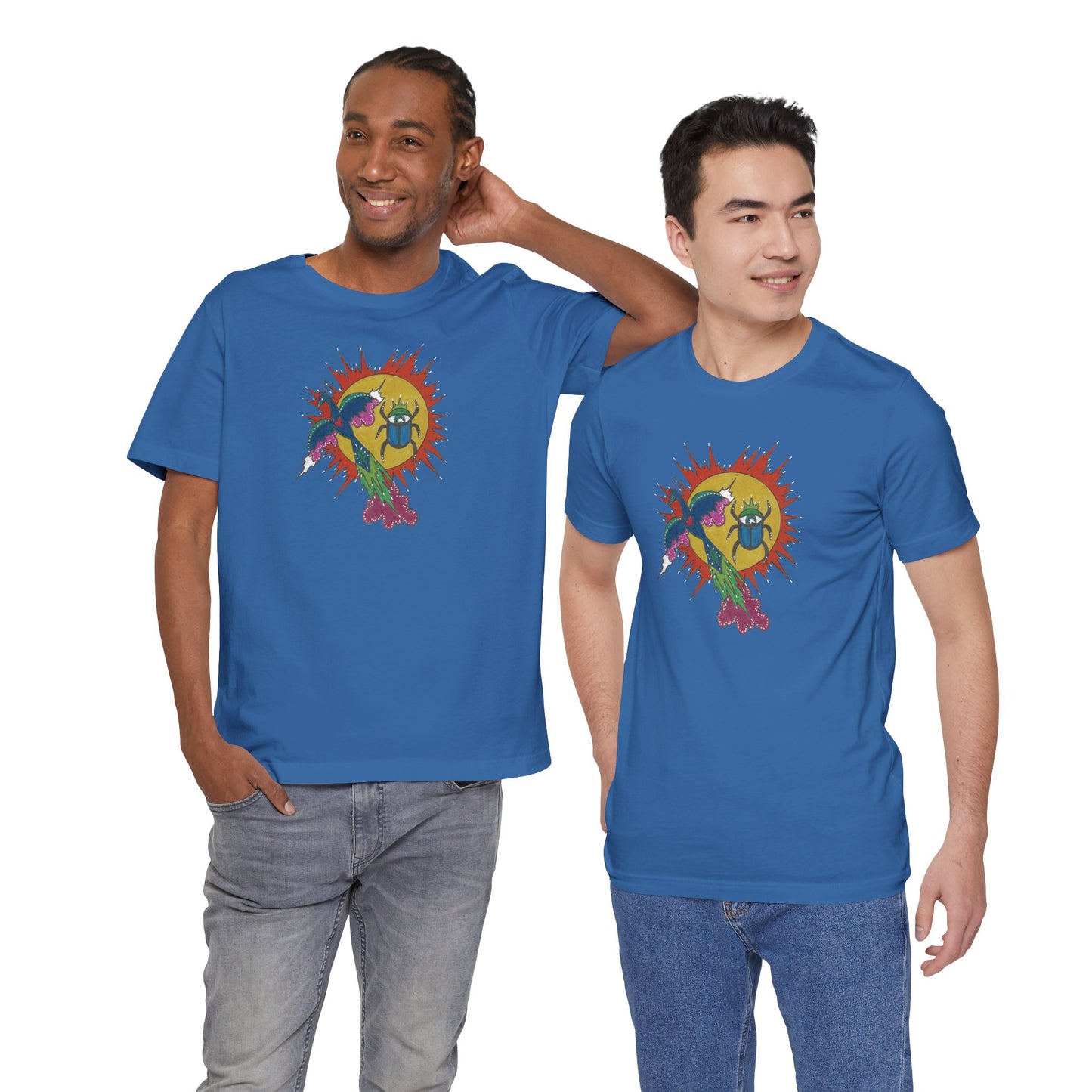 Integrate to Radiate Tee | Symbolic Solar Scarab Comic Art Shirt (Unisex)