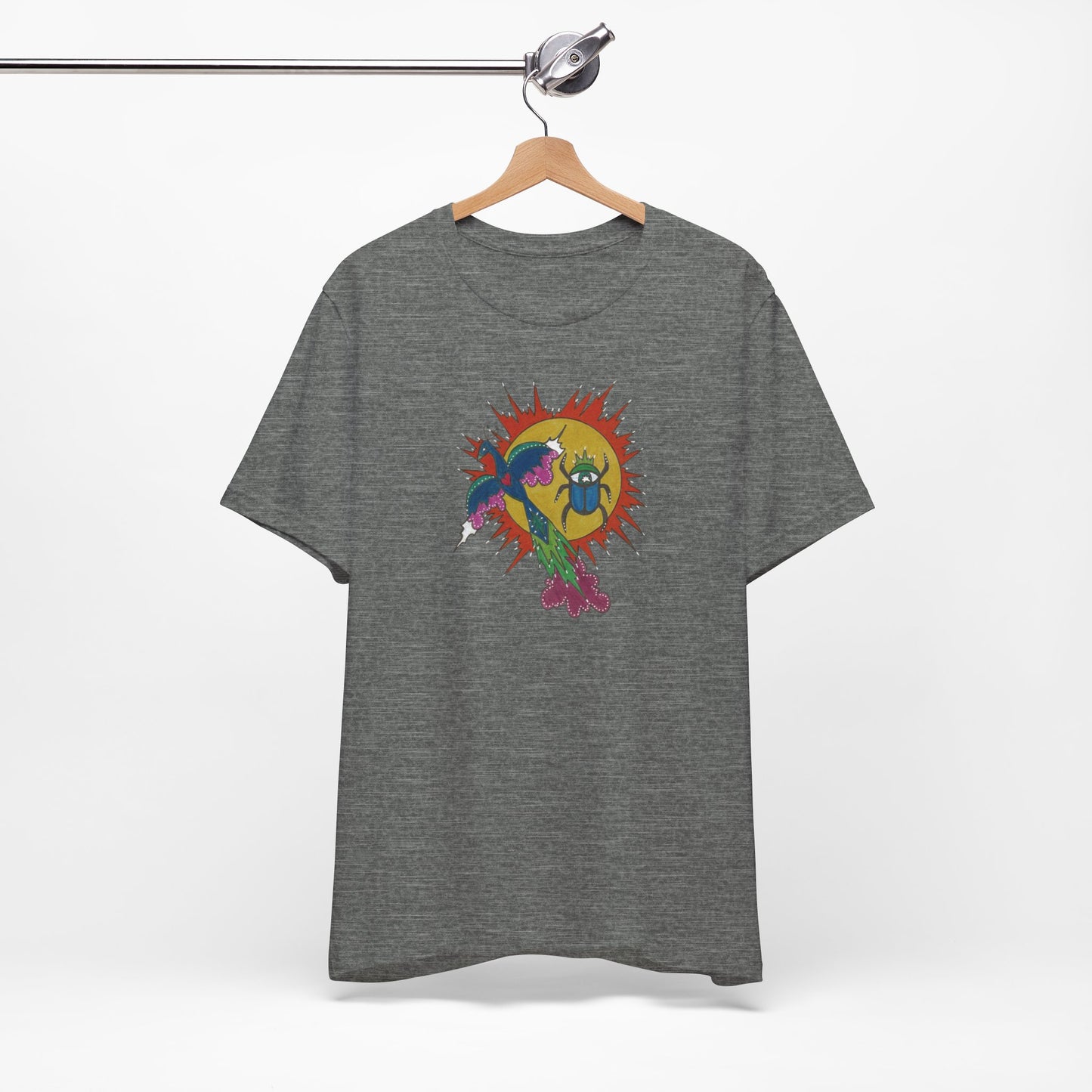 Integrate to Radiate Tee | Symbolic Solar Scarab Comic Art Shirt (Unisex)