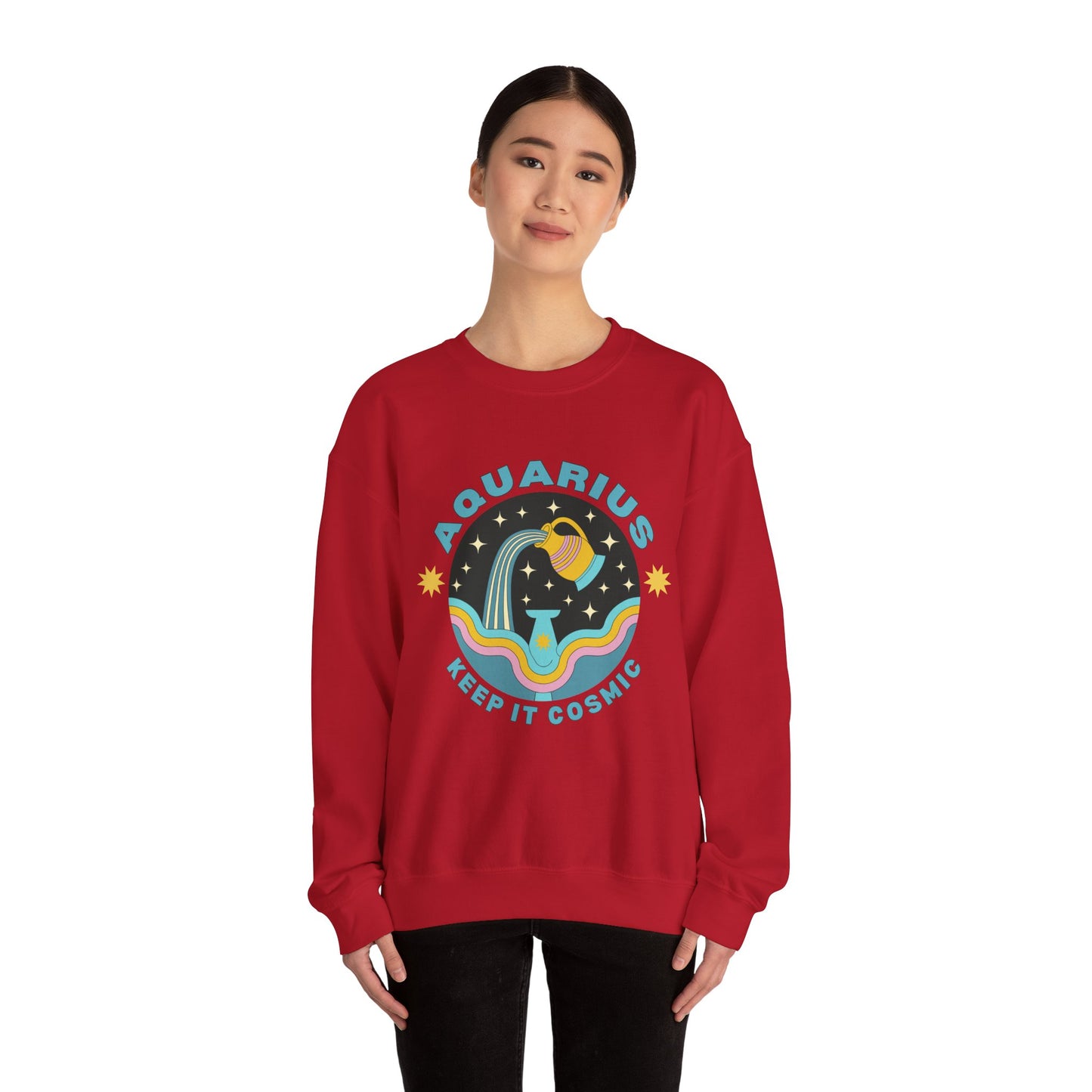 Keep It Cosmic - Retro Star Sign Astro Sweatshirt | Aquarius