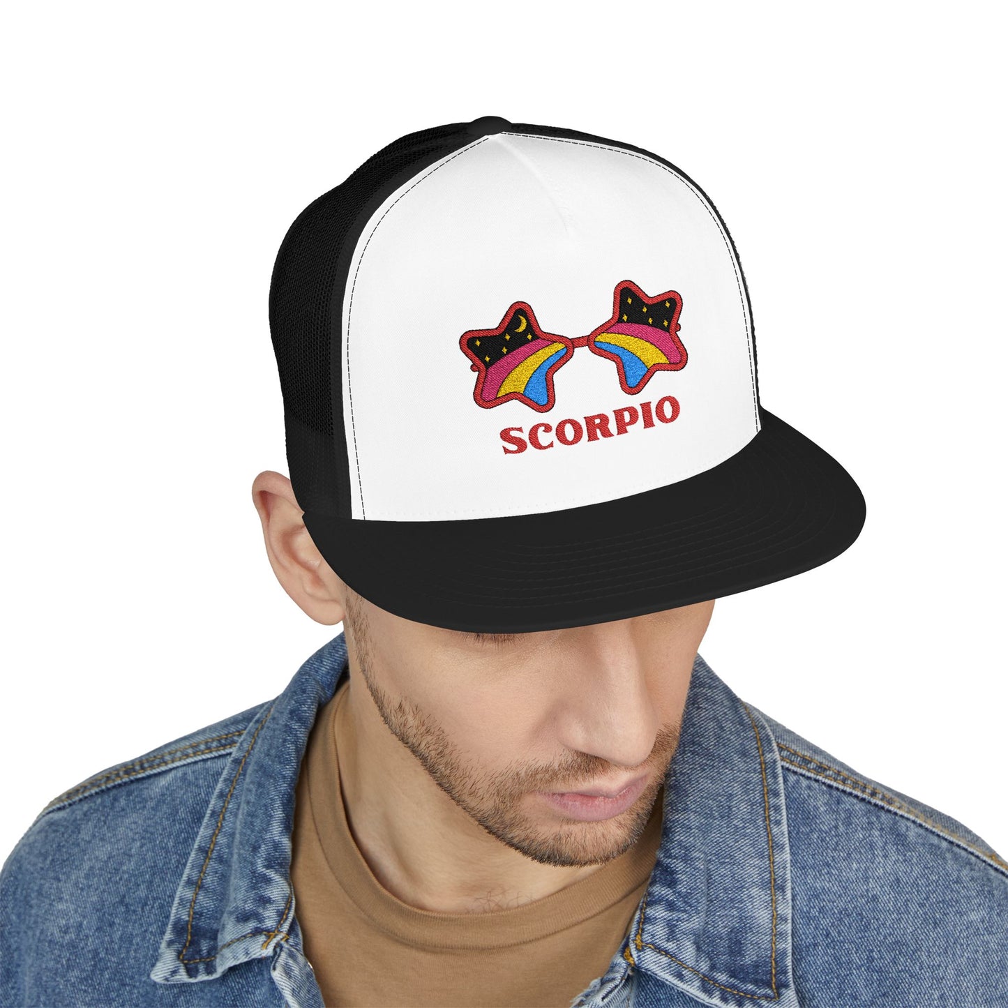 Retro Zodiac Sign Trucker Hat — Scorpio