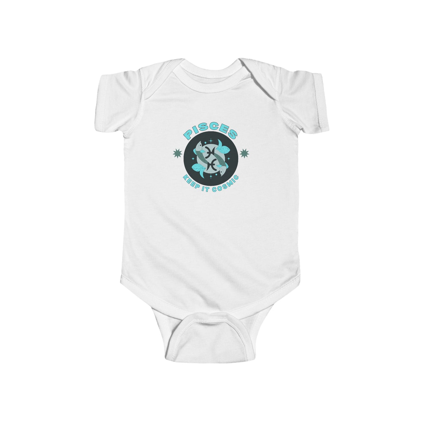 Pisces Baby Onesie | Keep it Cosmic Zodiac Cotton Bodysuit for Babies 0-24M4