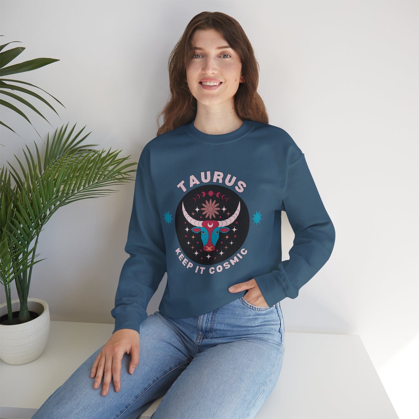 Keep It Cosmic - Retro Star Sign Astro Sweatshirt | Taurus